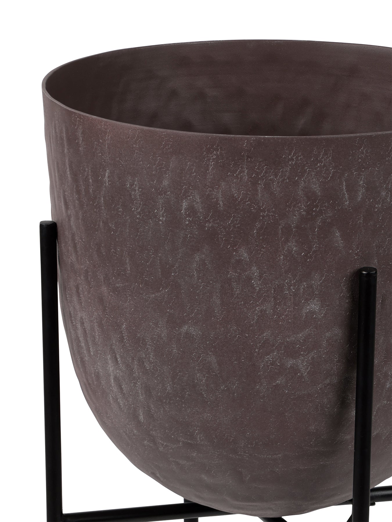 Samui Stonewash Planter on Stand 73cm Brown