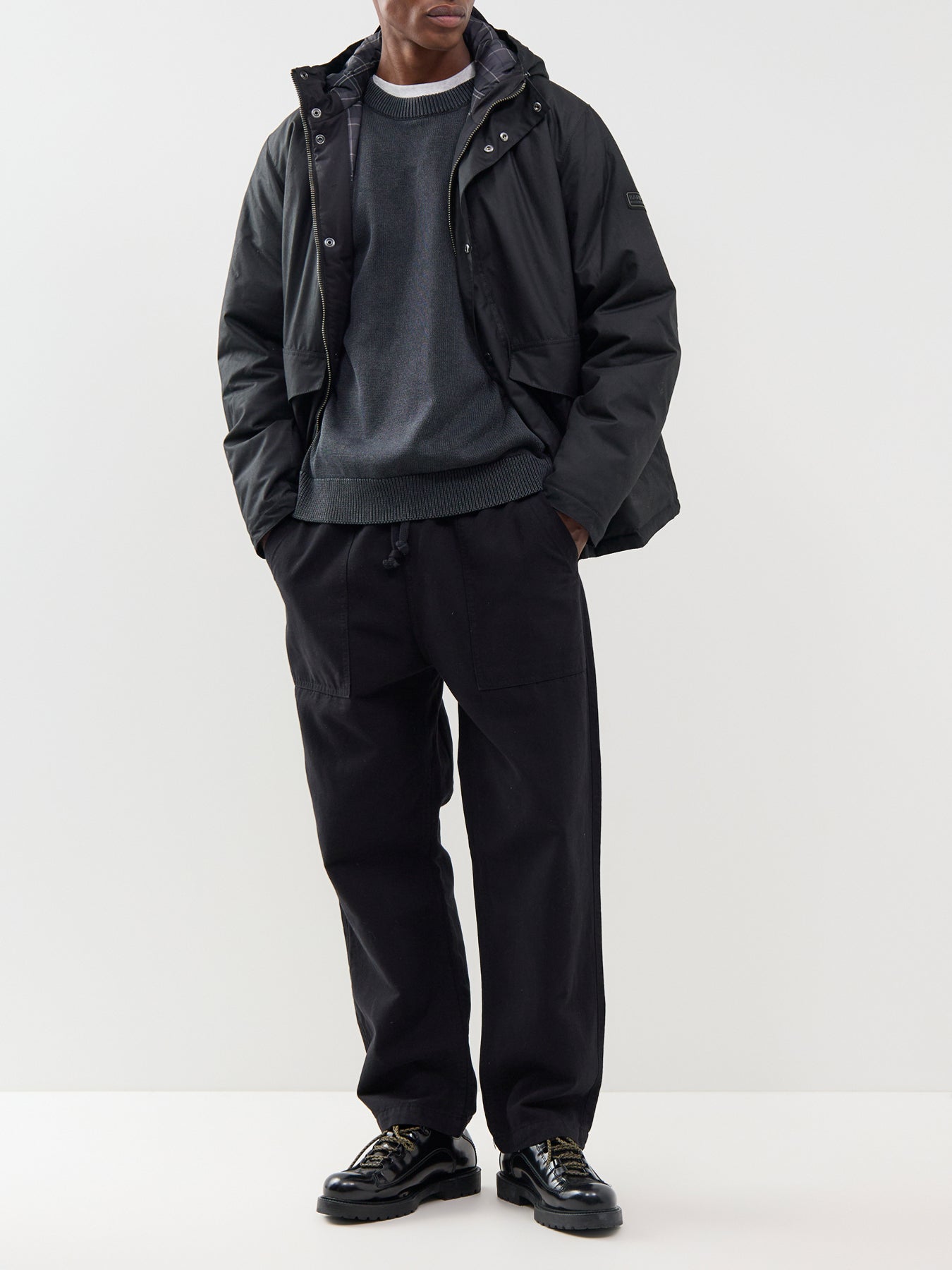 Barbour International Everrett Wax Jacket Black