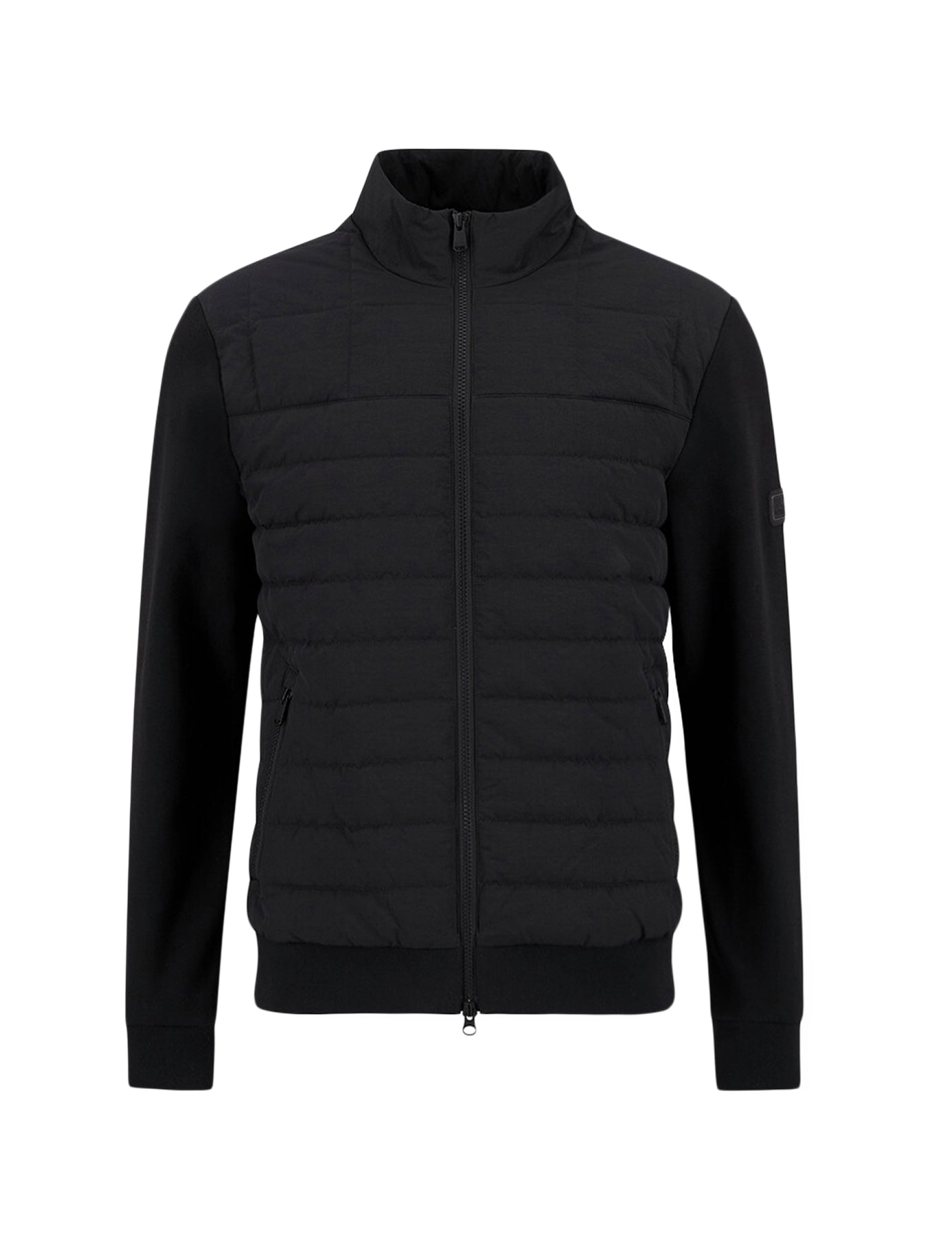 Collins Baffle Quilted Zip Through Sweatshirt Black