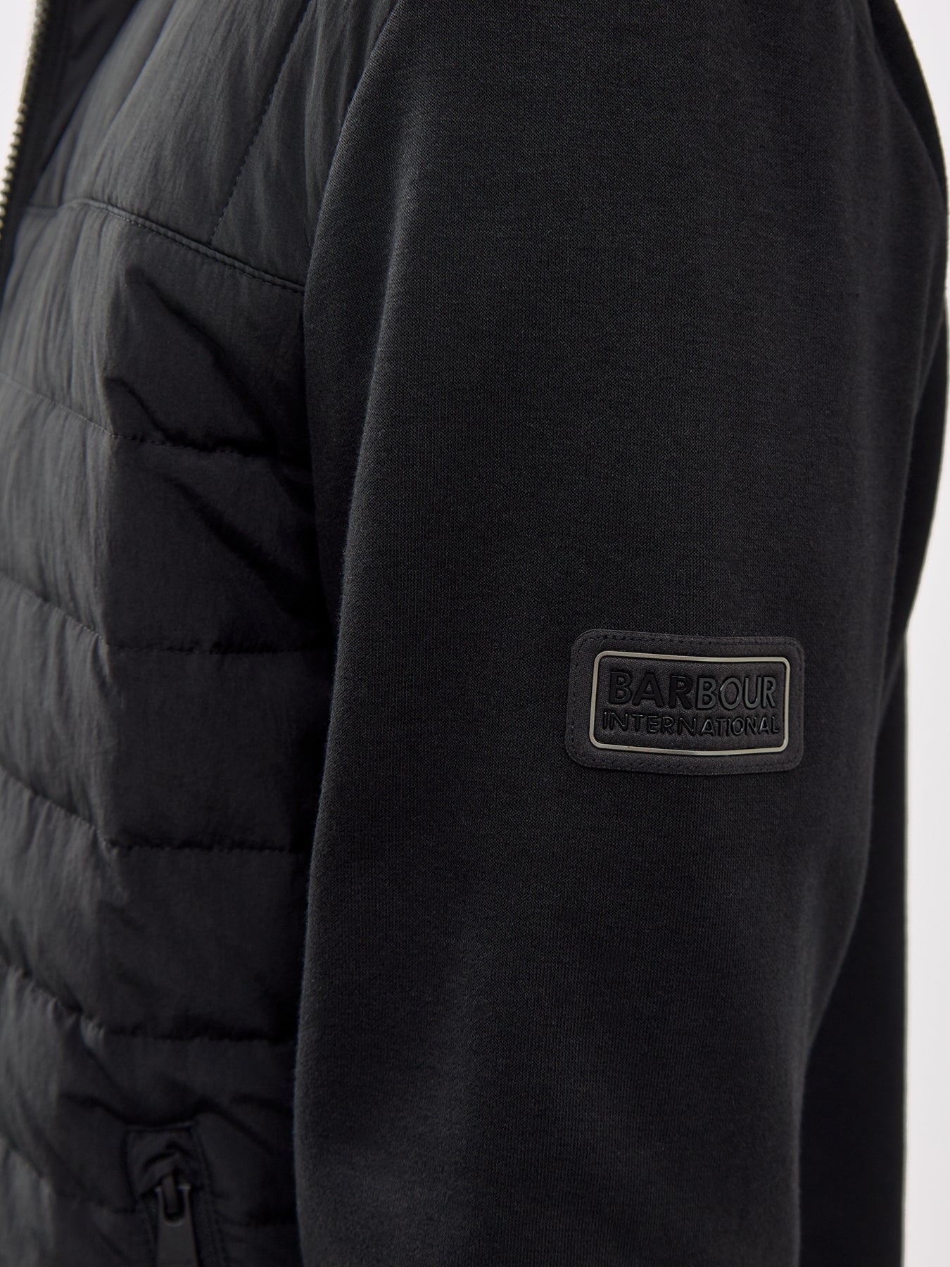 Collins Baffle Quilted Zip Through Sweatshirt Black
