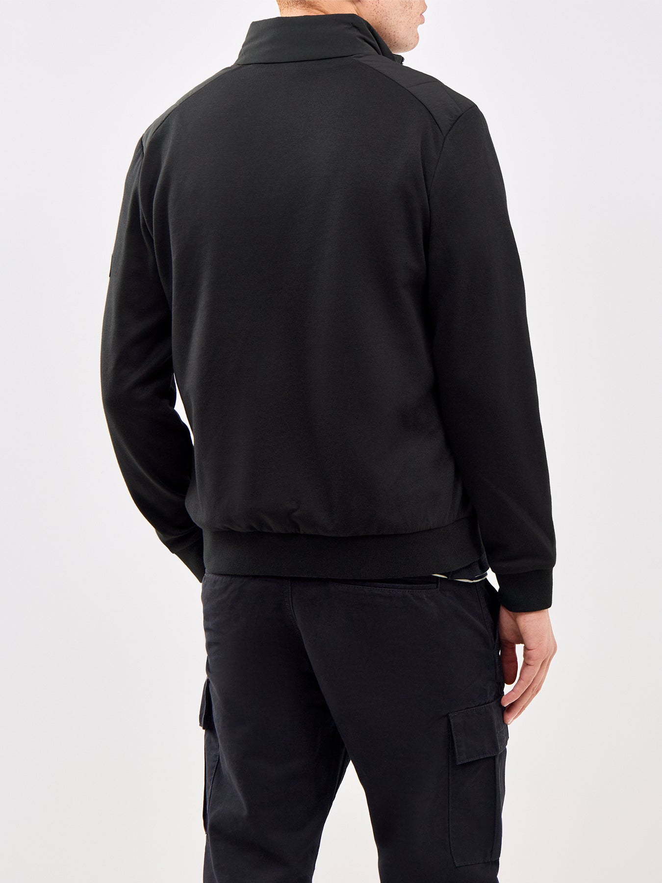 Collins Baffle Quilted Zip Through Sweatshirt Black