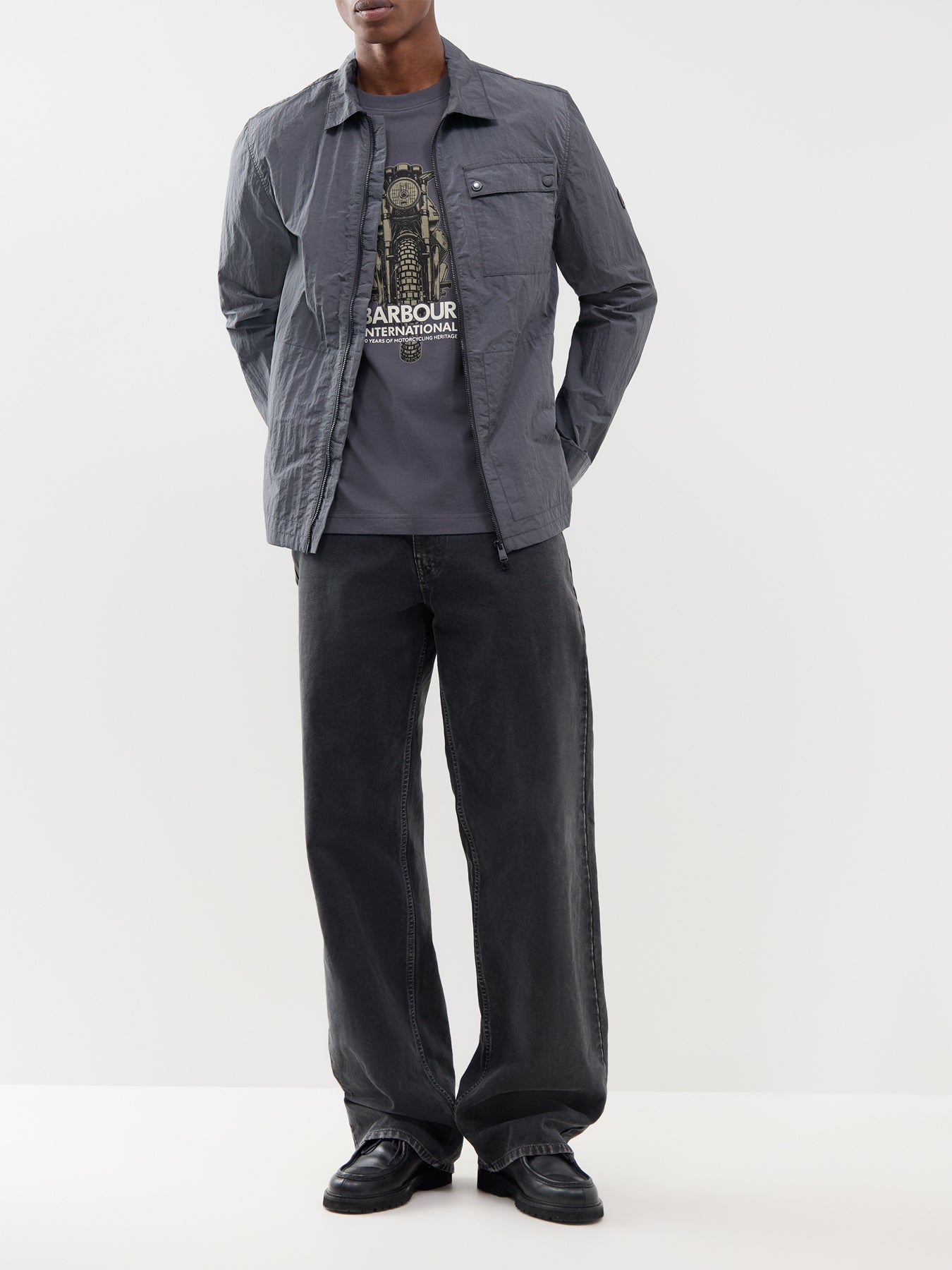Barbour International Causey Graphic T-Shirt Grey