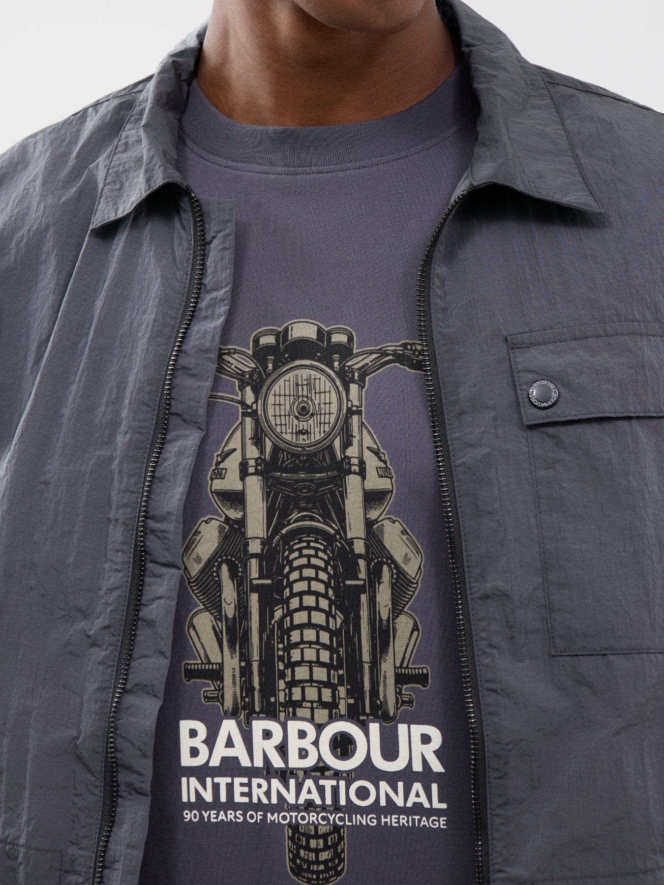 Barbour International Causey Graphic T-Shirt Grey