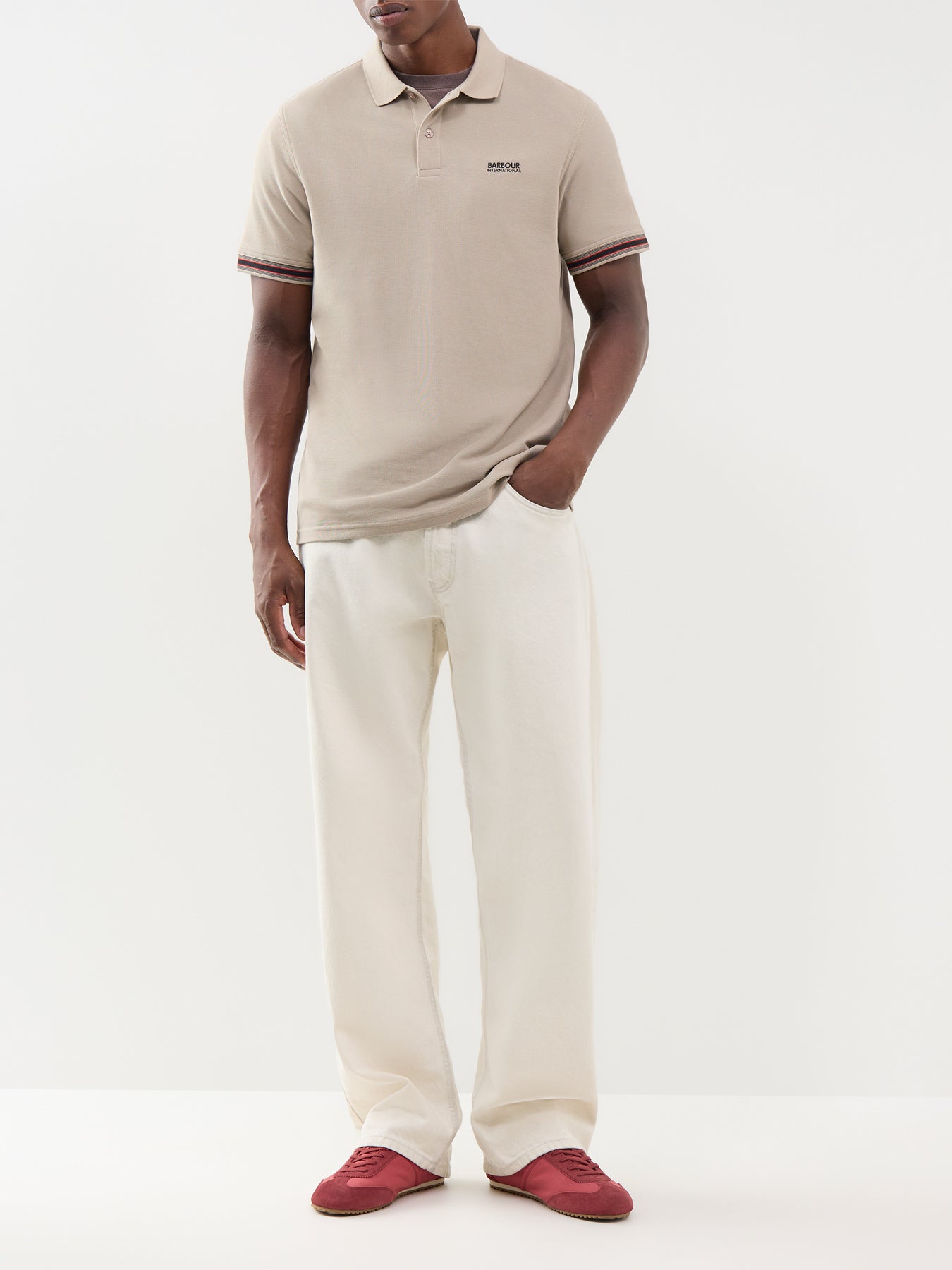 Barbour International Horseferry Polo Shirt Cream