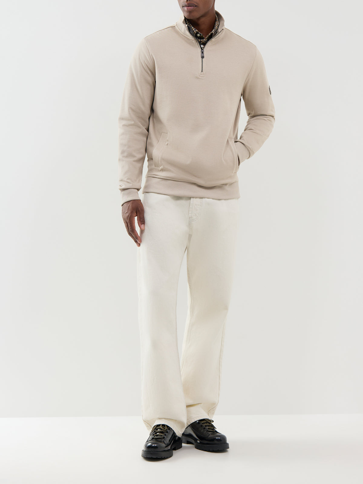 Barbour International Ilford Interlock Funnel Neck Sweatshirt Cream