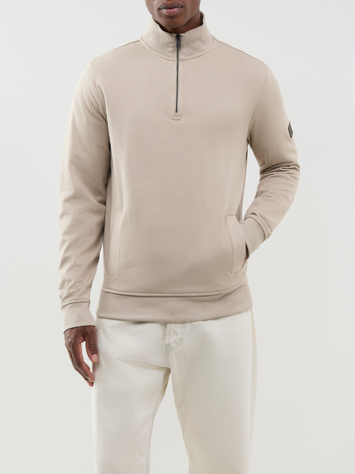 Barbour International Ilford Interlock Funnel Neck Sweatshirt Cream