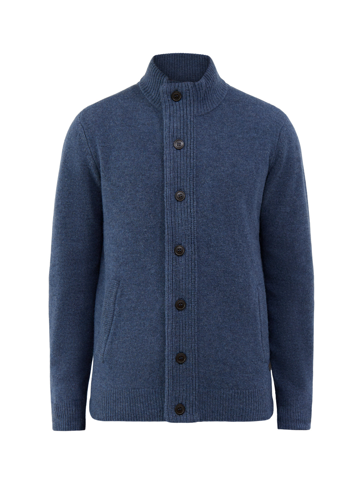 Wool Essential Patch Zip-Through Knitted Jumper