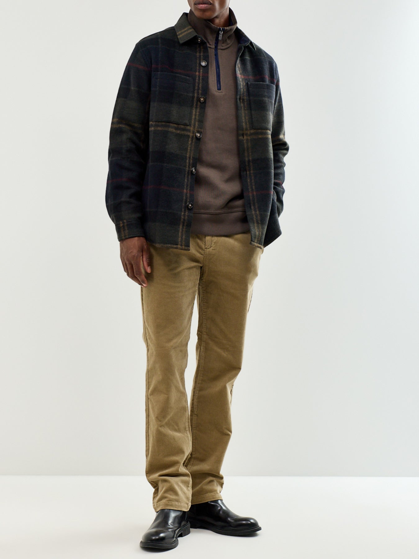 Men's Wool Blend Woodlane Brushed Check Overshirt