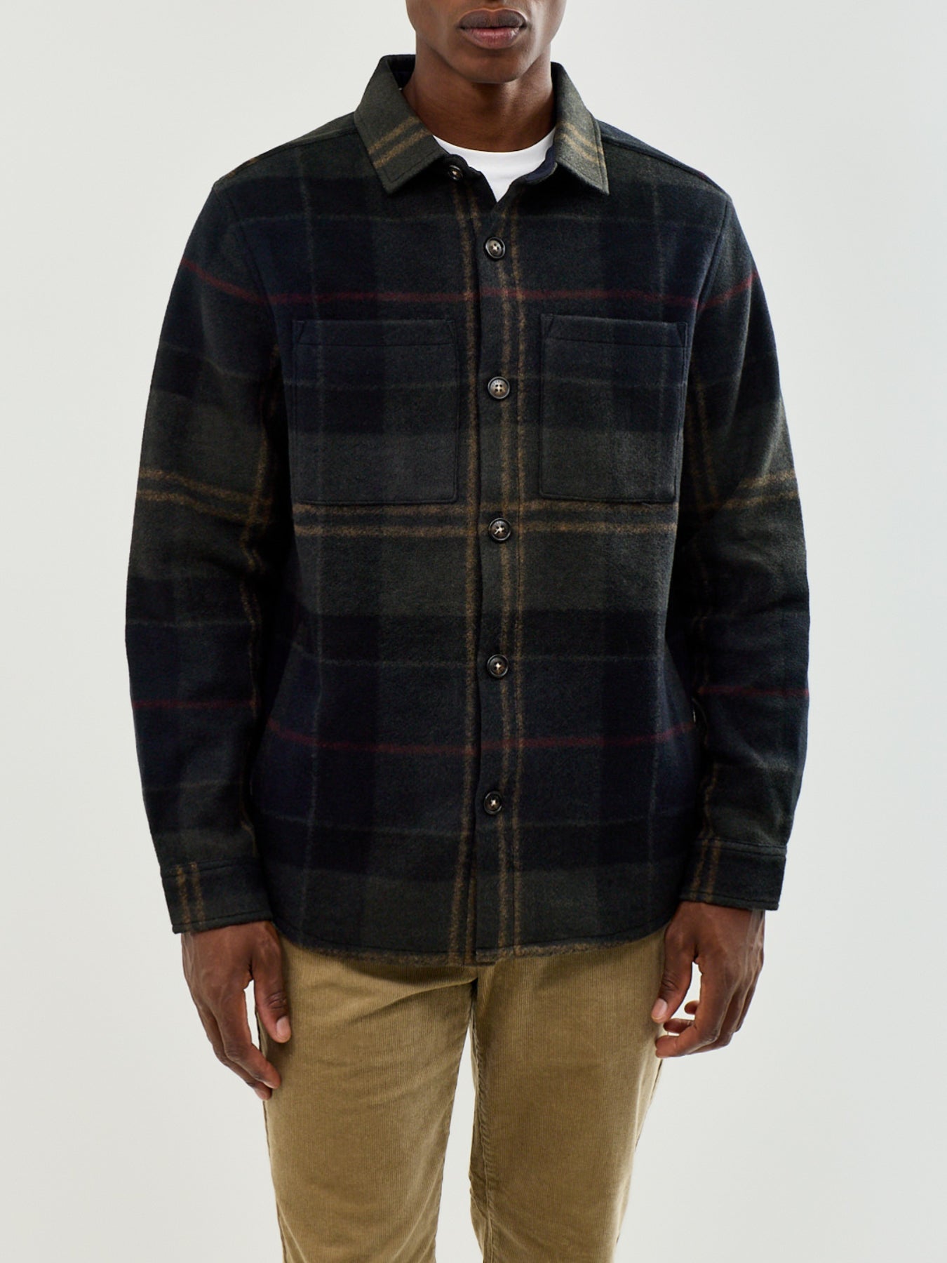 Men's Wool Blend Woodlane Brushed Check Overshirt