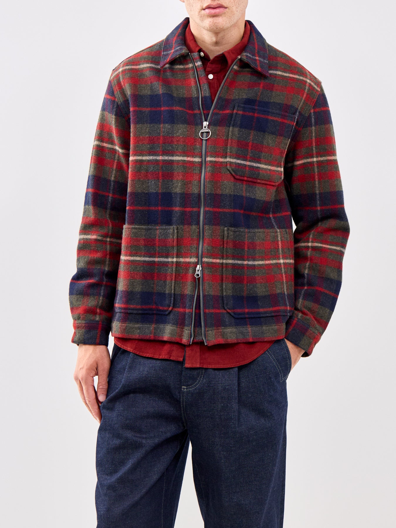 Southview Checked Wool Overshirt Multi