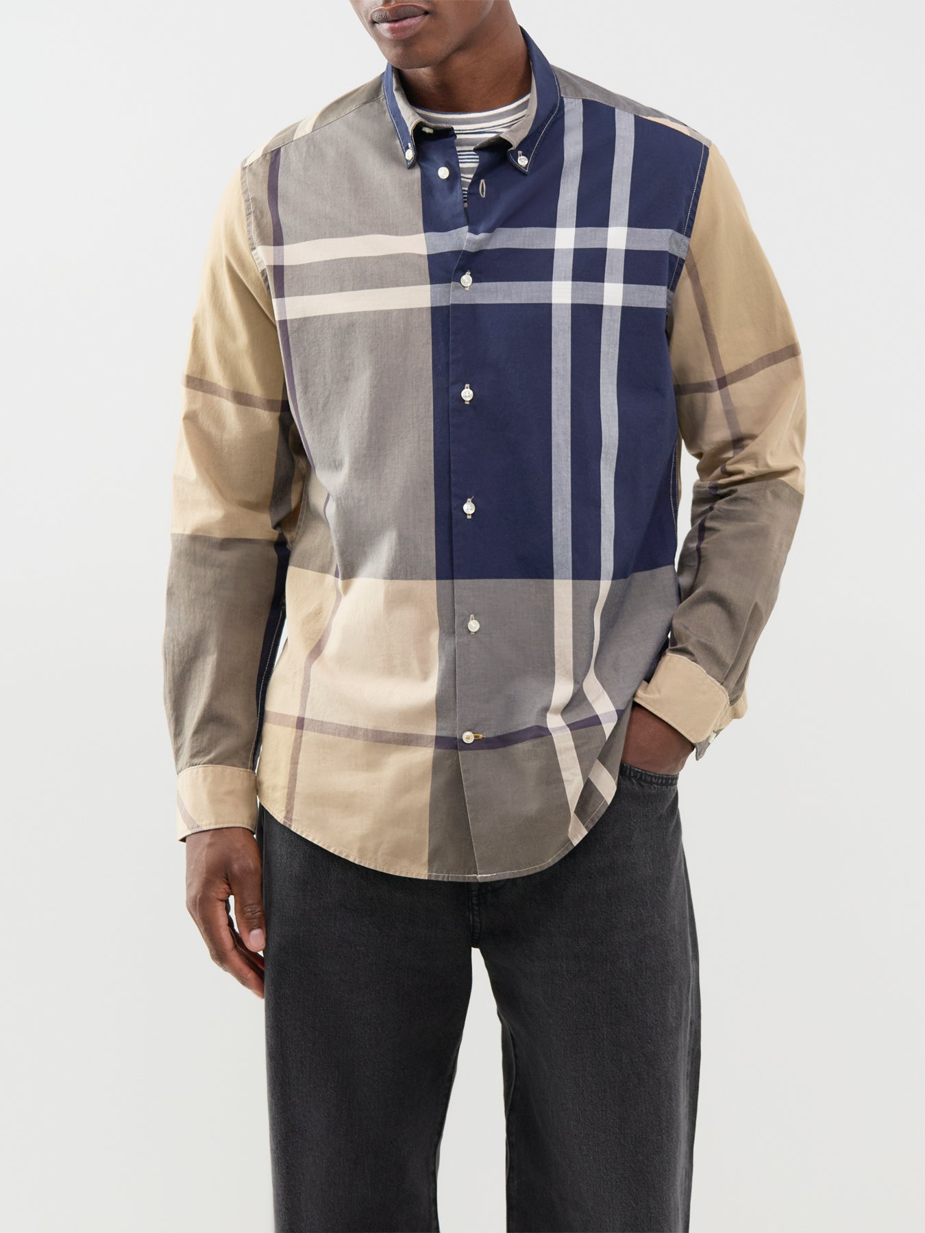 Oversized Tartan Dunoon Tailored Shirt In Birchwood Dress Tartan