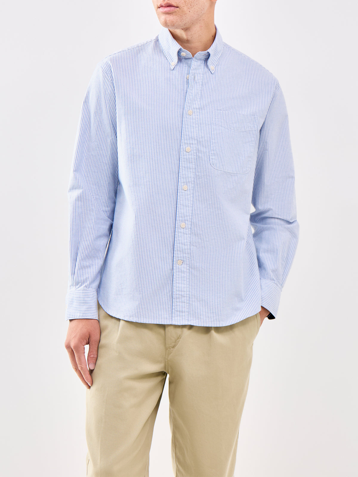 Authentic Striped Oxford Long Sleeve Shirt Blue