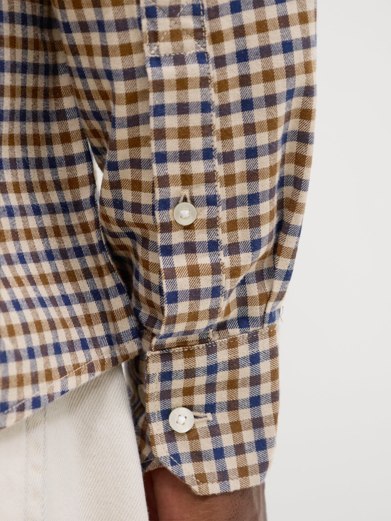 Barbour Finkle Tailored Gingham Shirt Beige