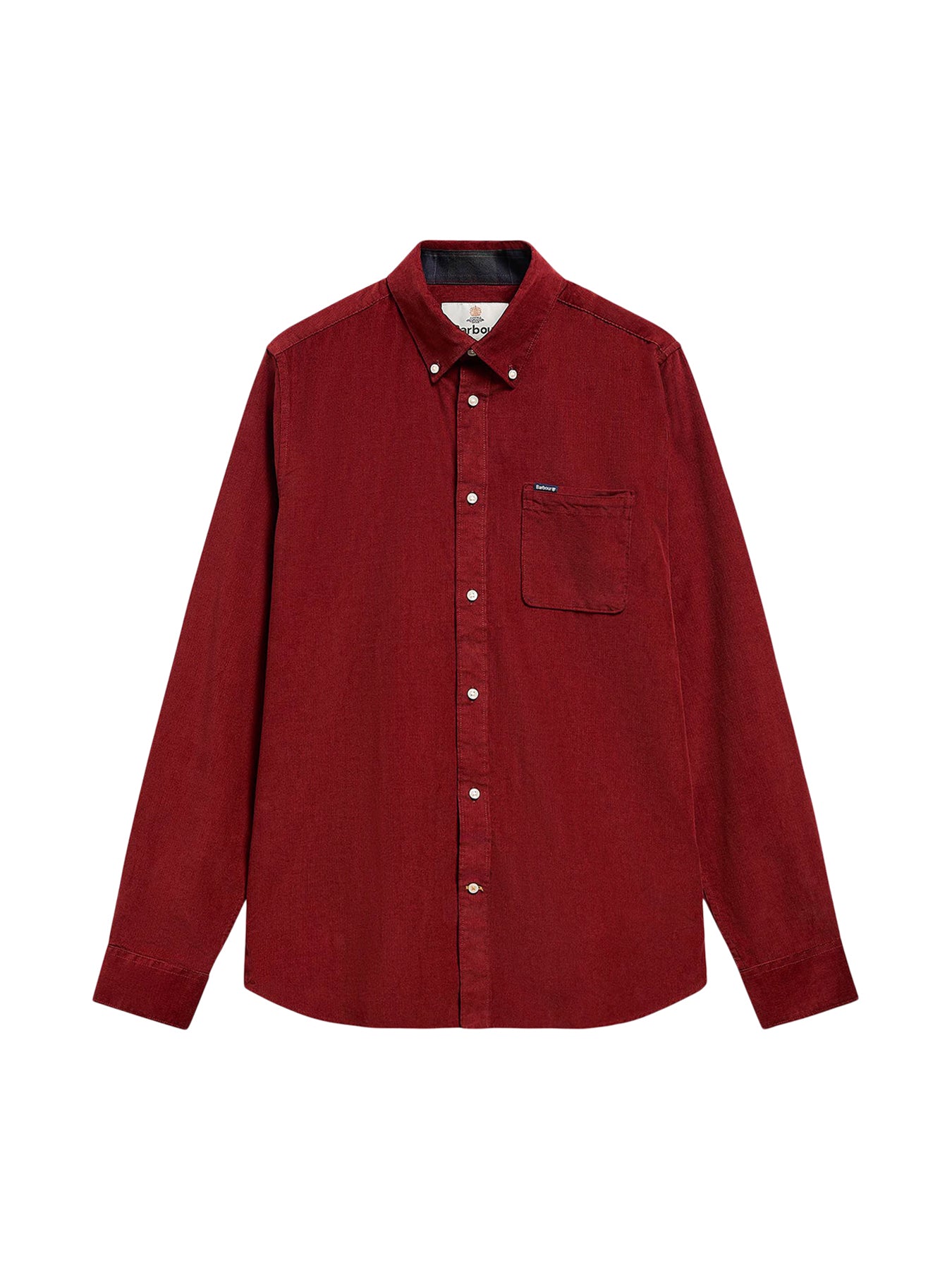 Ramsey Tailored Cord Long Sleeve Shirt Red