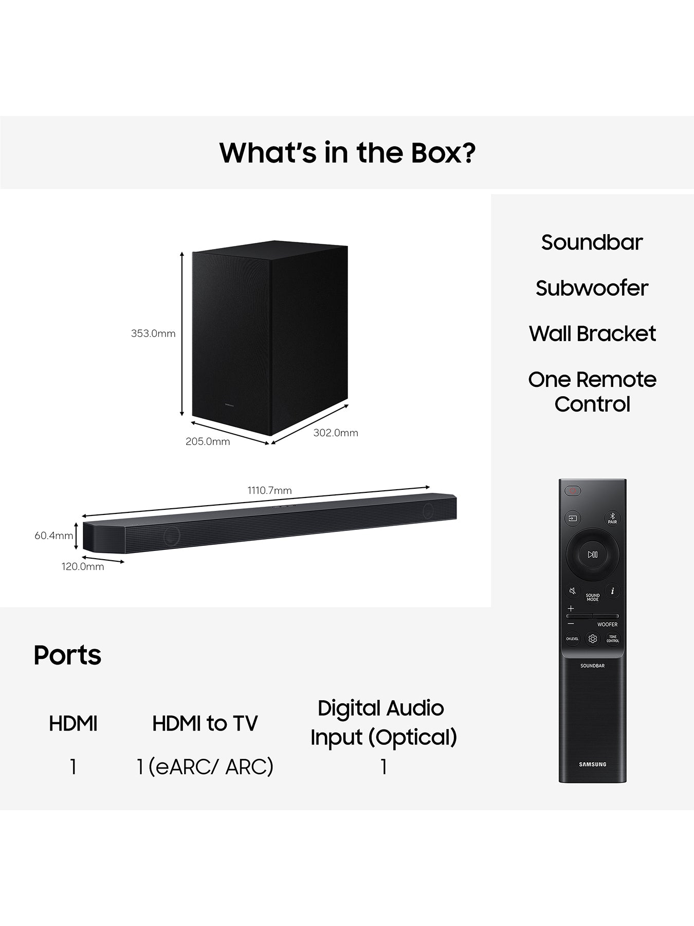 Q600H 3.1.2 Channel Dolby Atmos Soundbar with Wireless Subwoofer