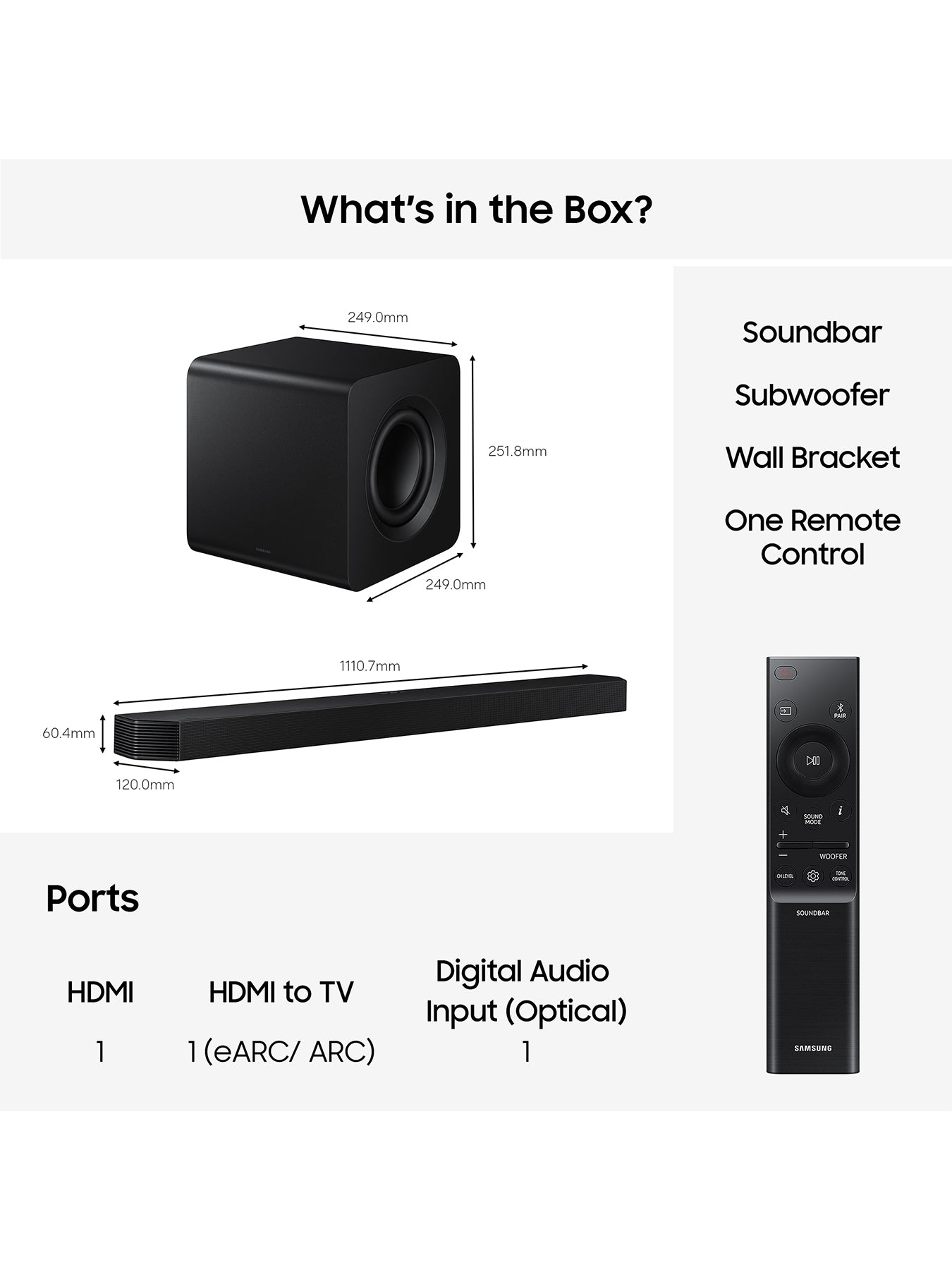 Q800H 5.1.2 Channel Dolby Atmos Soundbar with Wireless Subwoofer