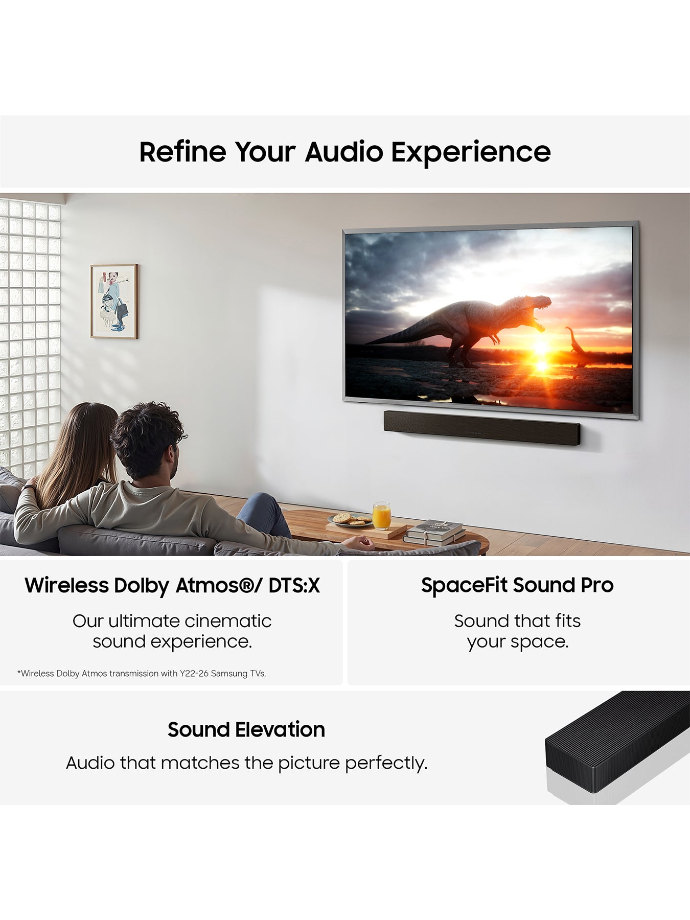 QS90H 7.1.2 Channel Dolby Atmos Soundbar with Wireless Subwoofer
