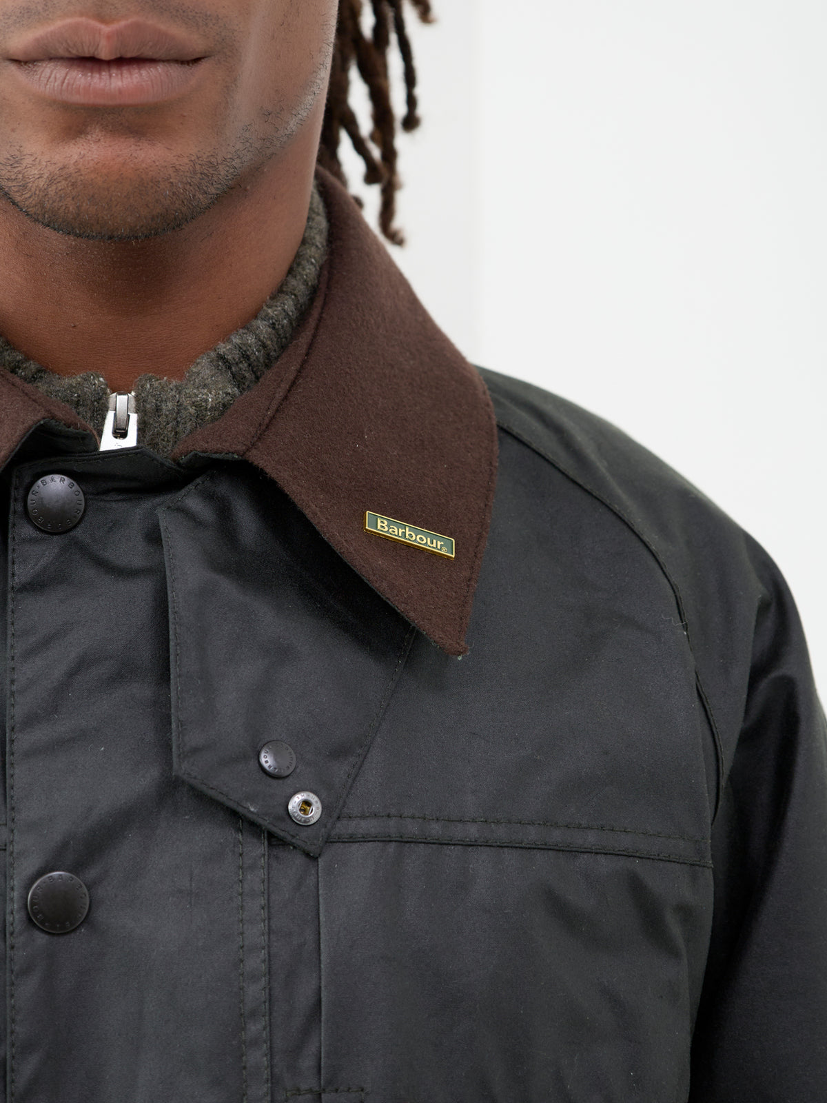 Barbour x APC Beaufort Waxed Cotton Jacket - Dark Sage
