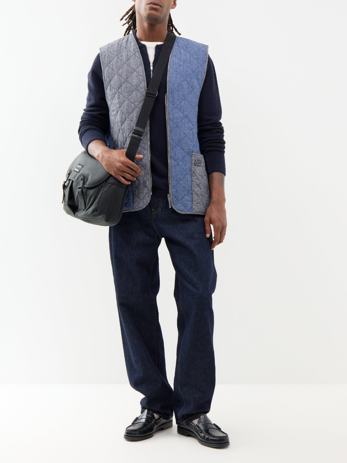 Barbour x APC Waxed Cotton Zip-In Quilted Liner - Chambray