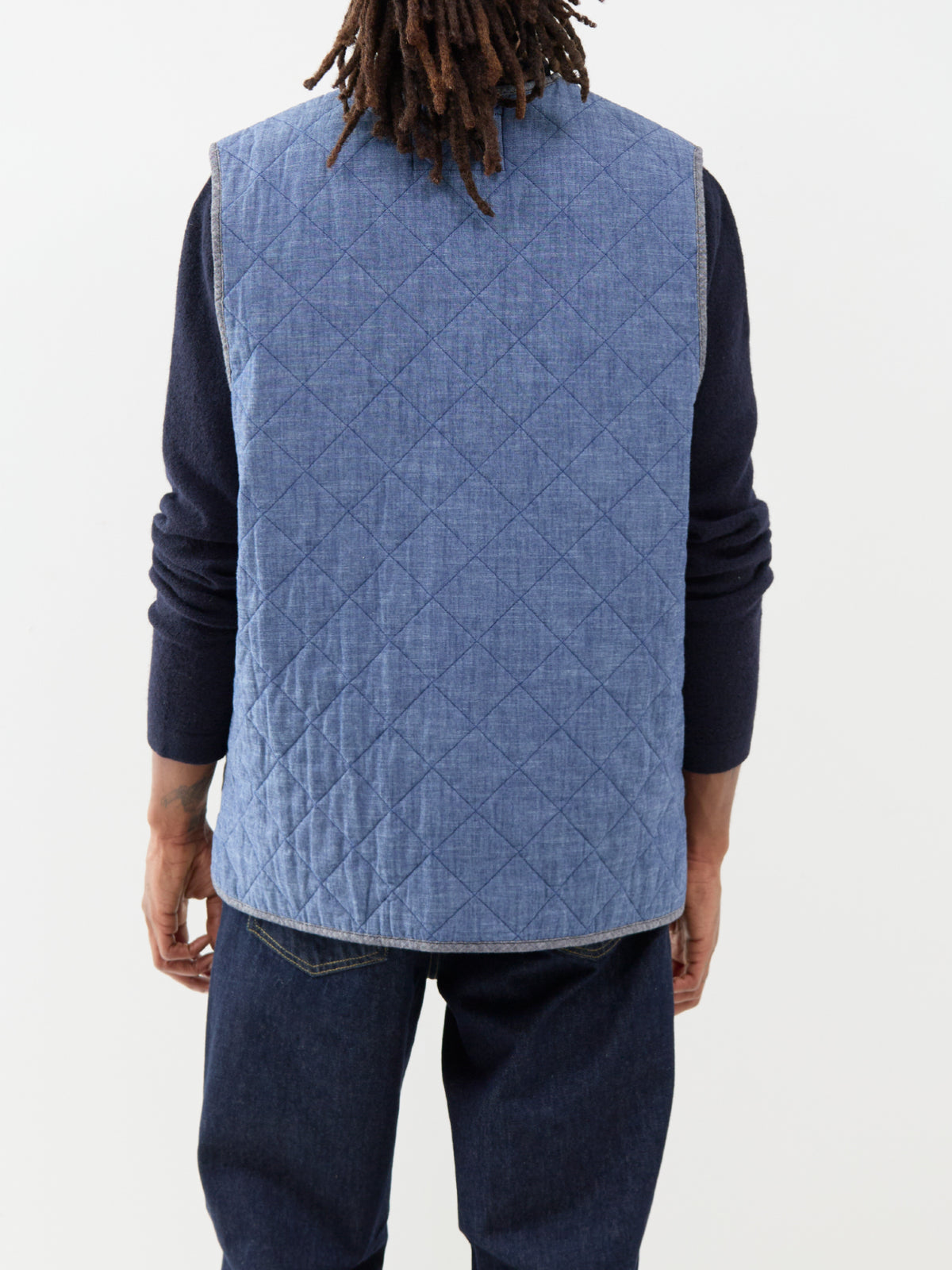 Barbour x APC Waxed Cotton Zip-In Quilted Liner - Chambray