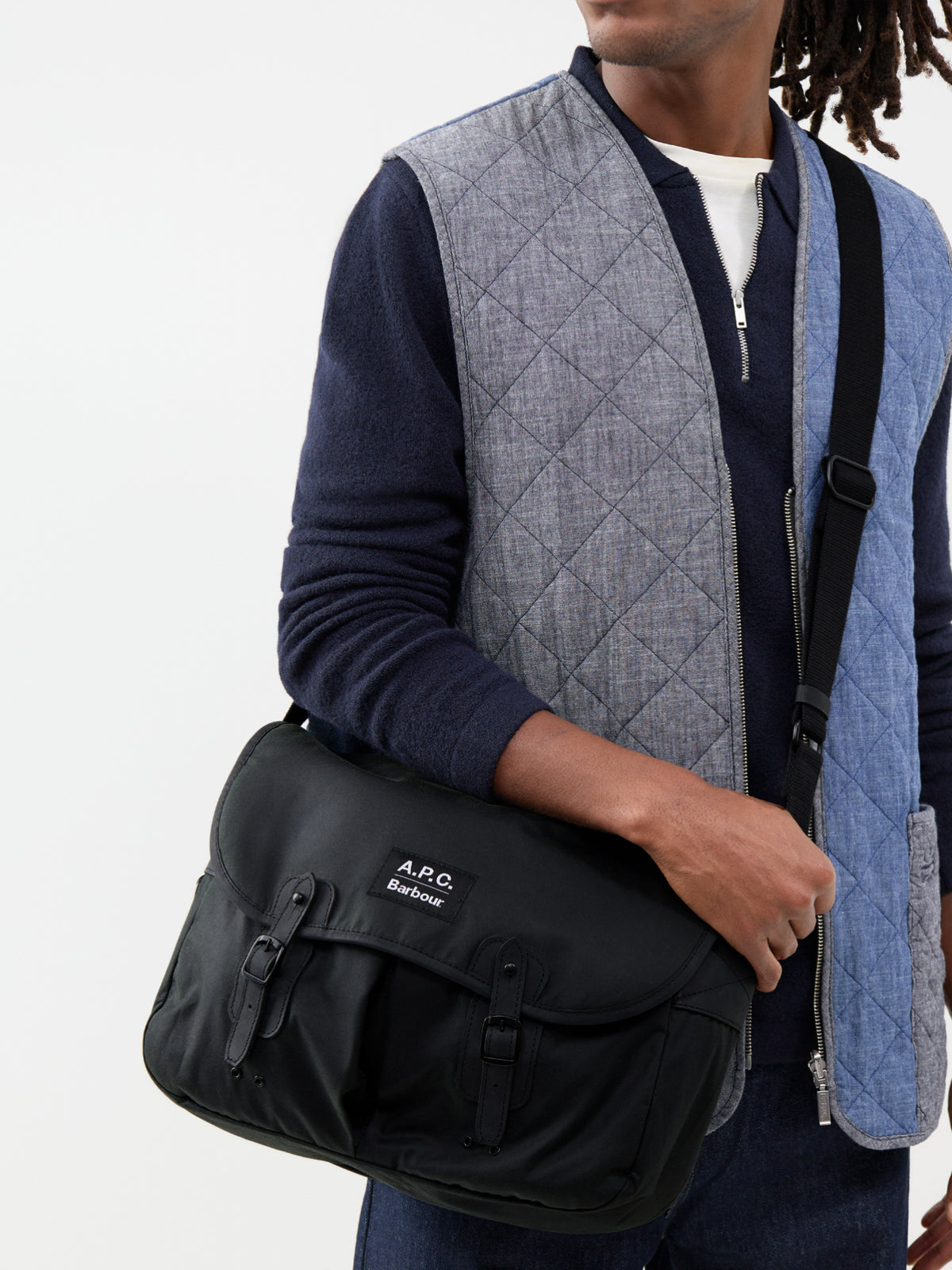 Barbour x APC Waxed Cotton Tarras Bag - Dark Sage
