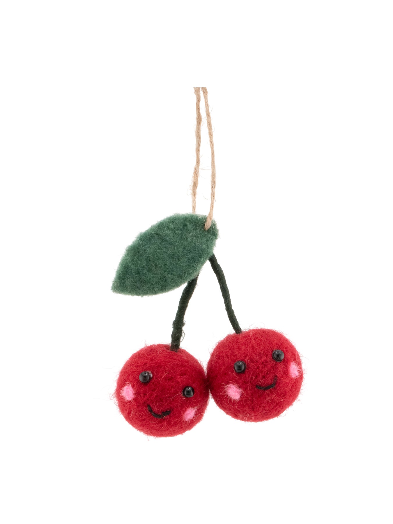Cherries With Face Felt Christmas Decoration
