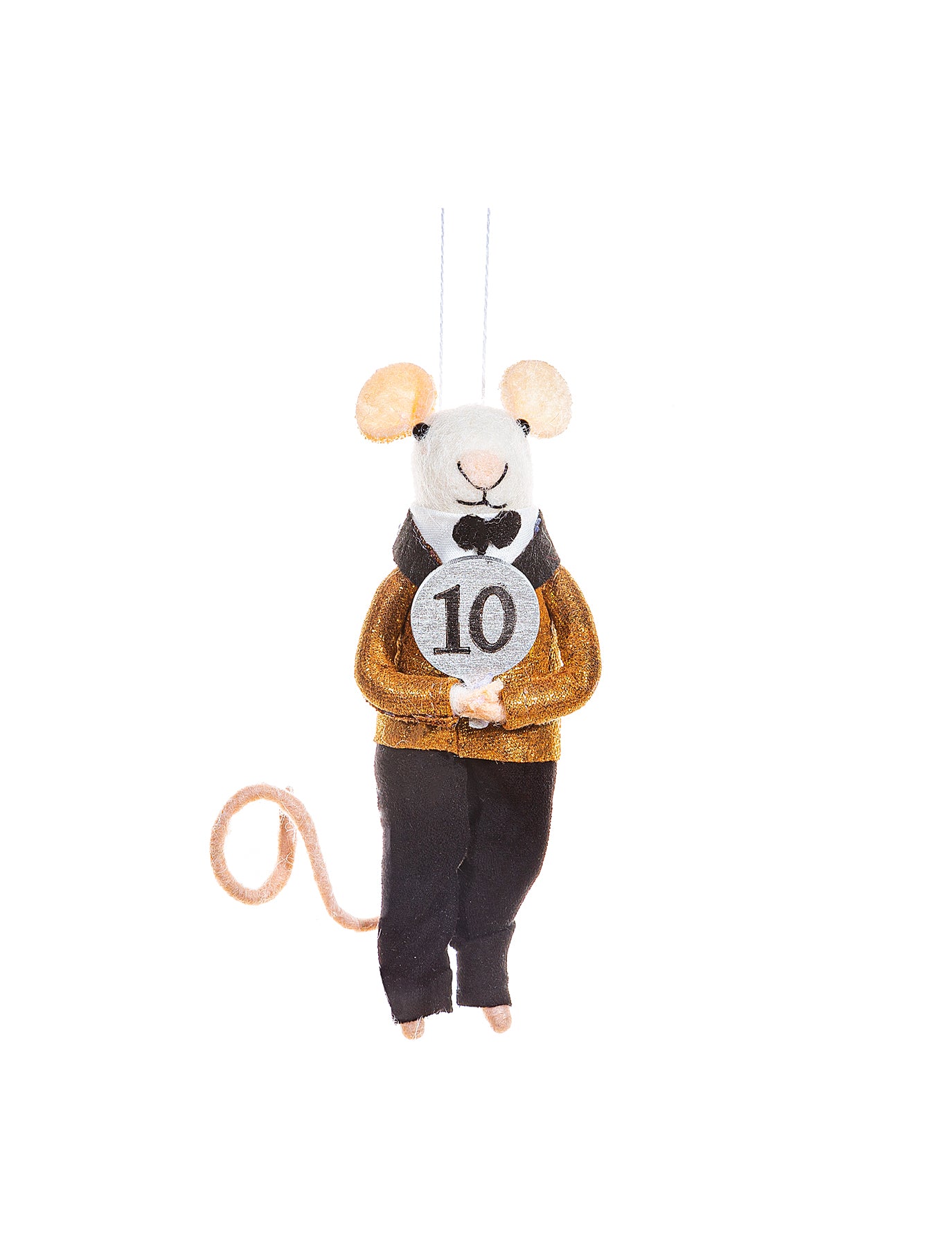 Dancing Judge Mouse Felt Christmas Decoration