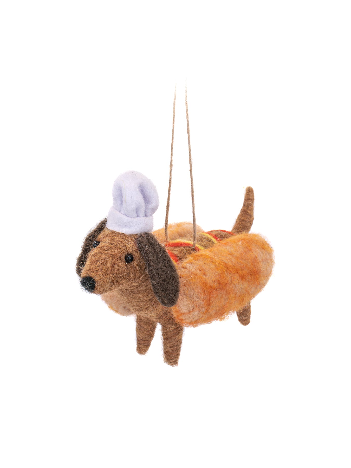 Hot Sausage Dog Felt Christmas Decoration