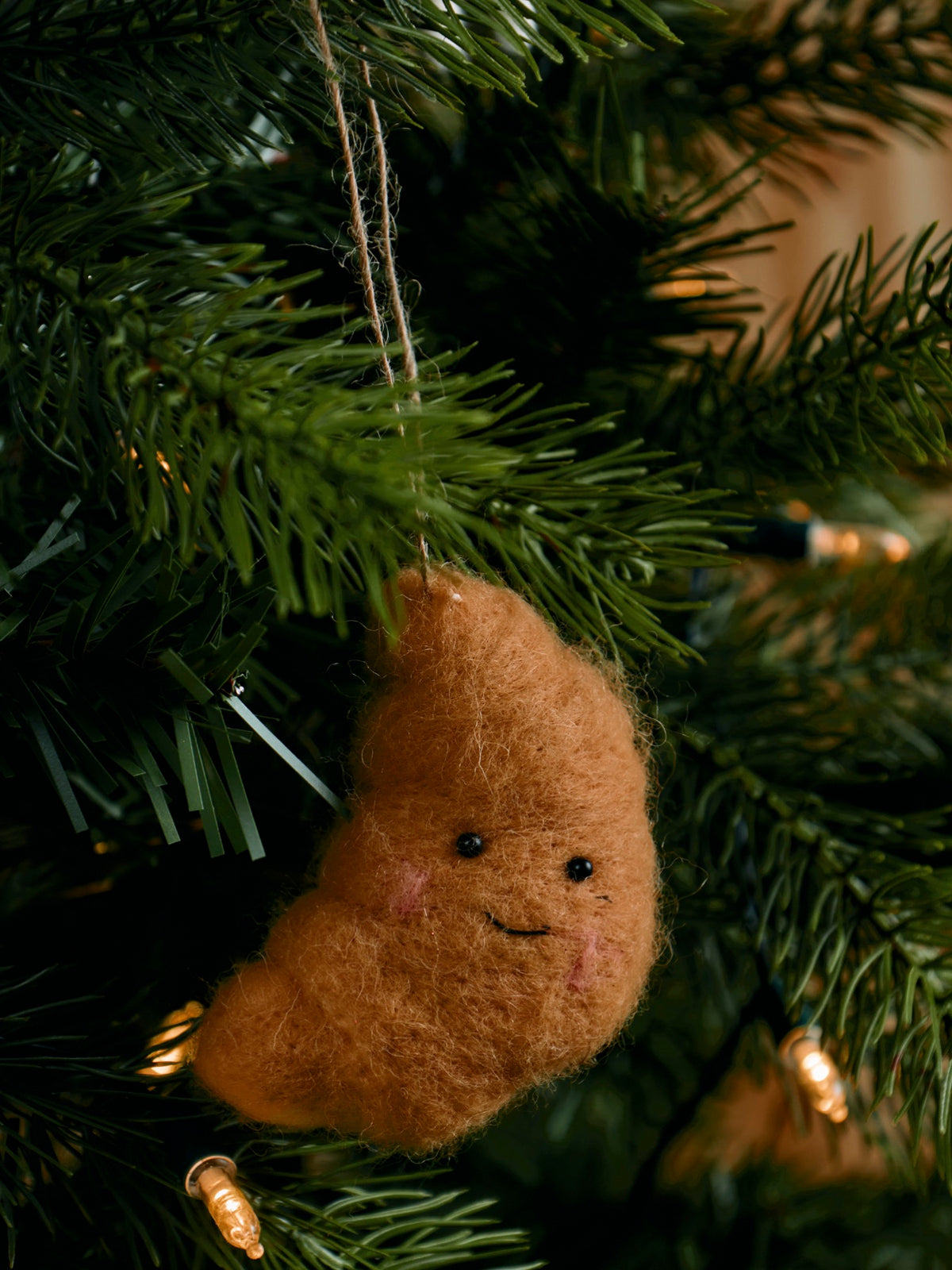 Croissant With Face Felt Hanging Decoration