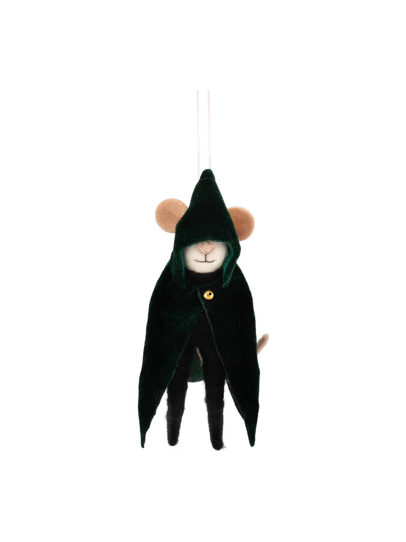Cloaked Mouse Felt Christmas Decoration