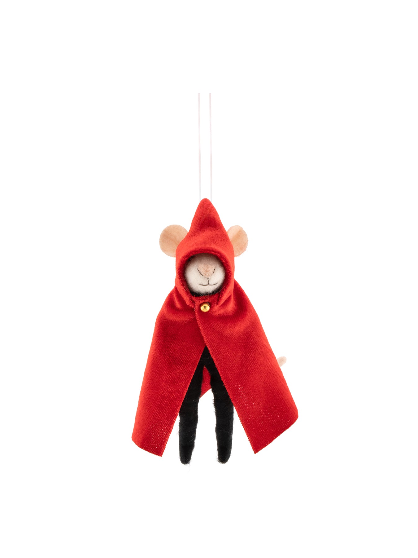 Cloaked Mouse Felt Christmas Decoration