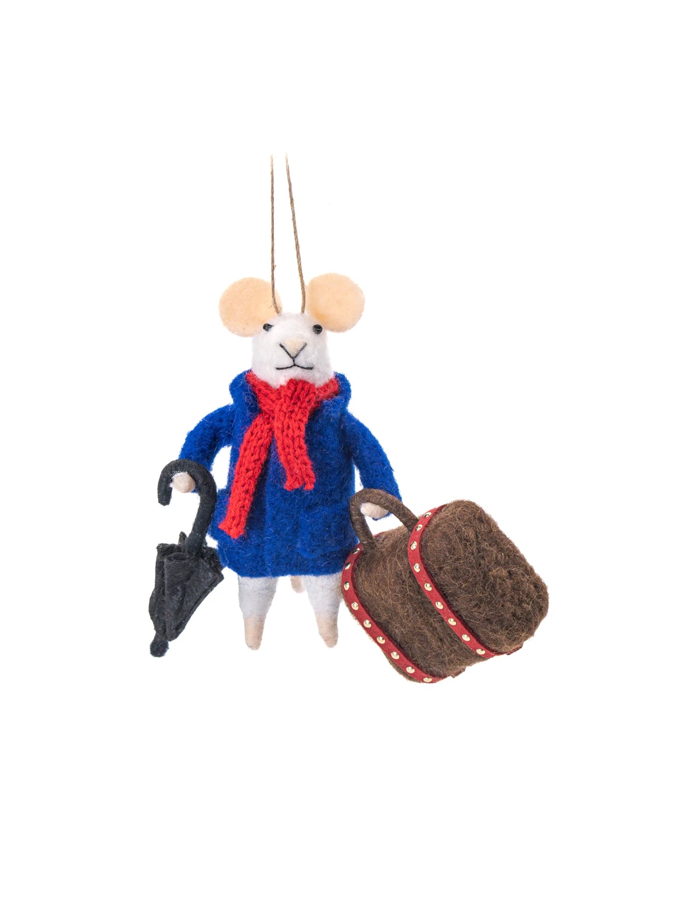 Travelling Mouse Felt Christmas Hanging Decoration