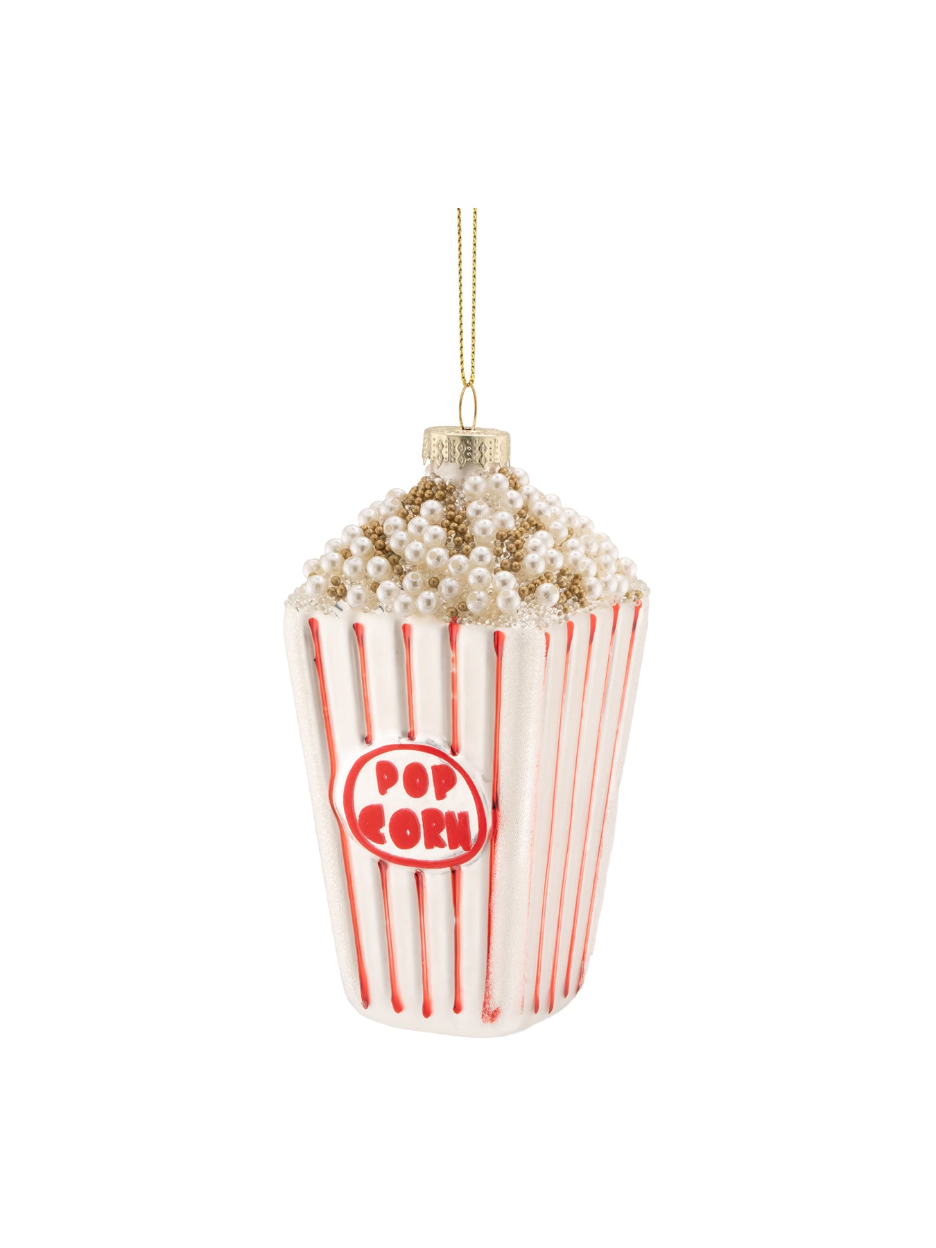 Popcorn Shaped Christmas Tree Bauble - White