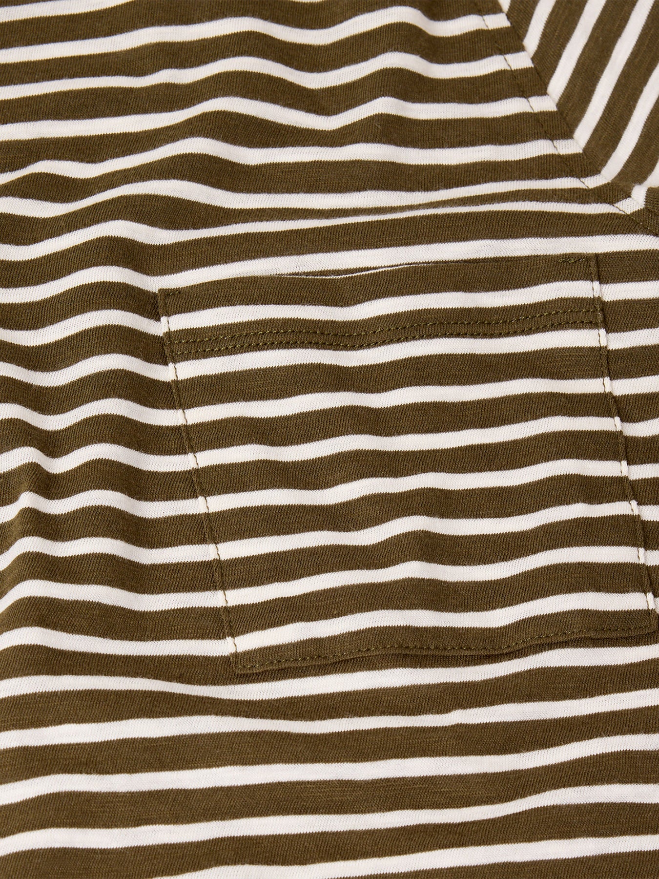 Stripe Crew Neck Pocket Top Green