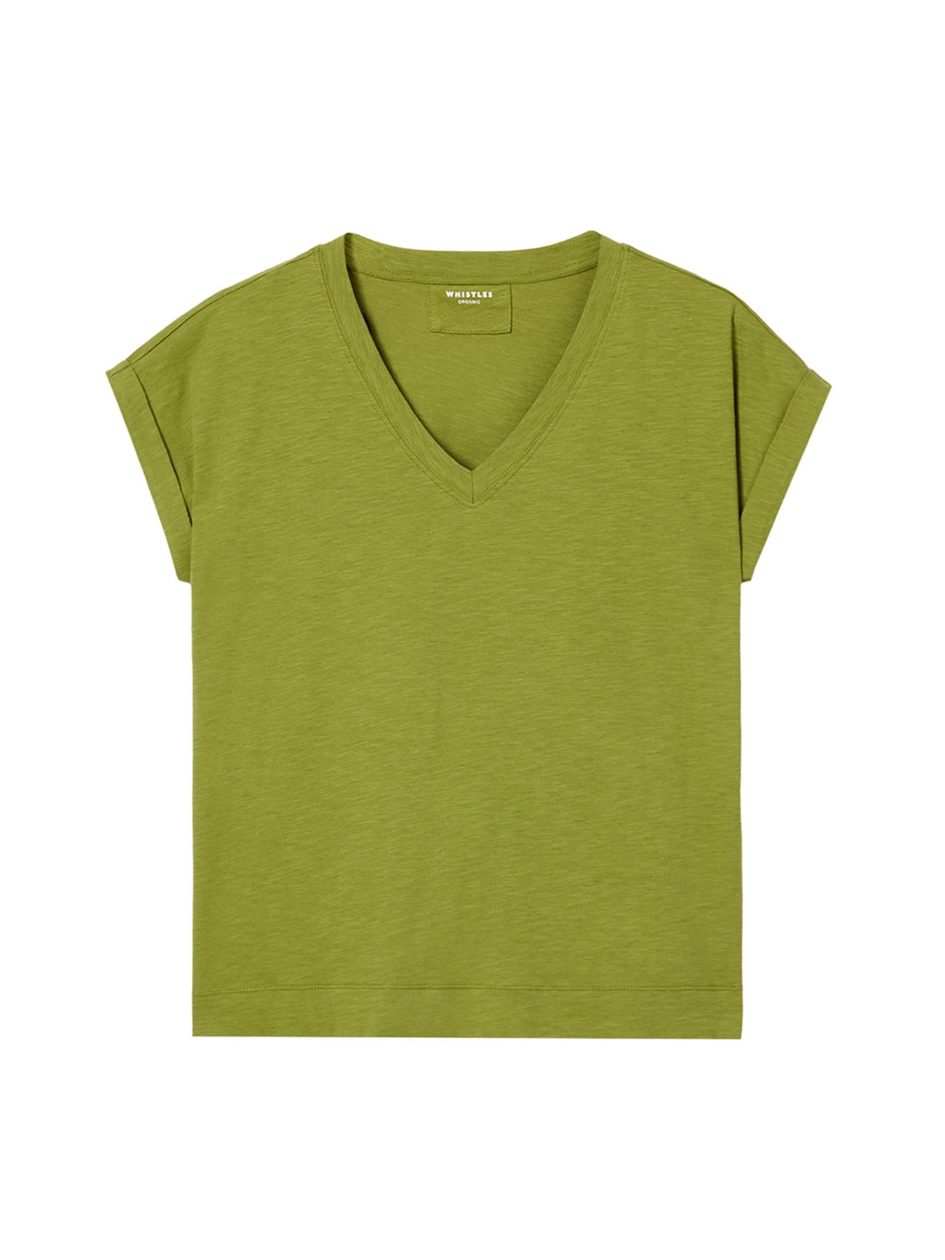 Willa V-Neck Cap Sleeve Tee Green