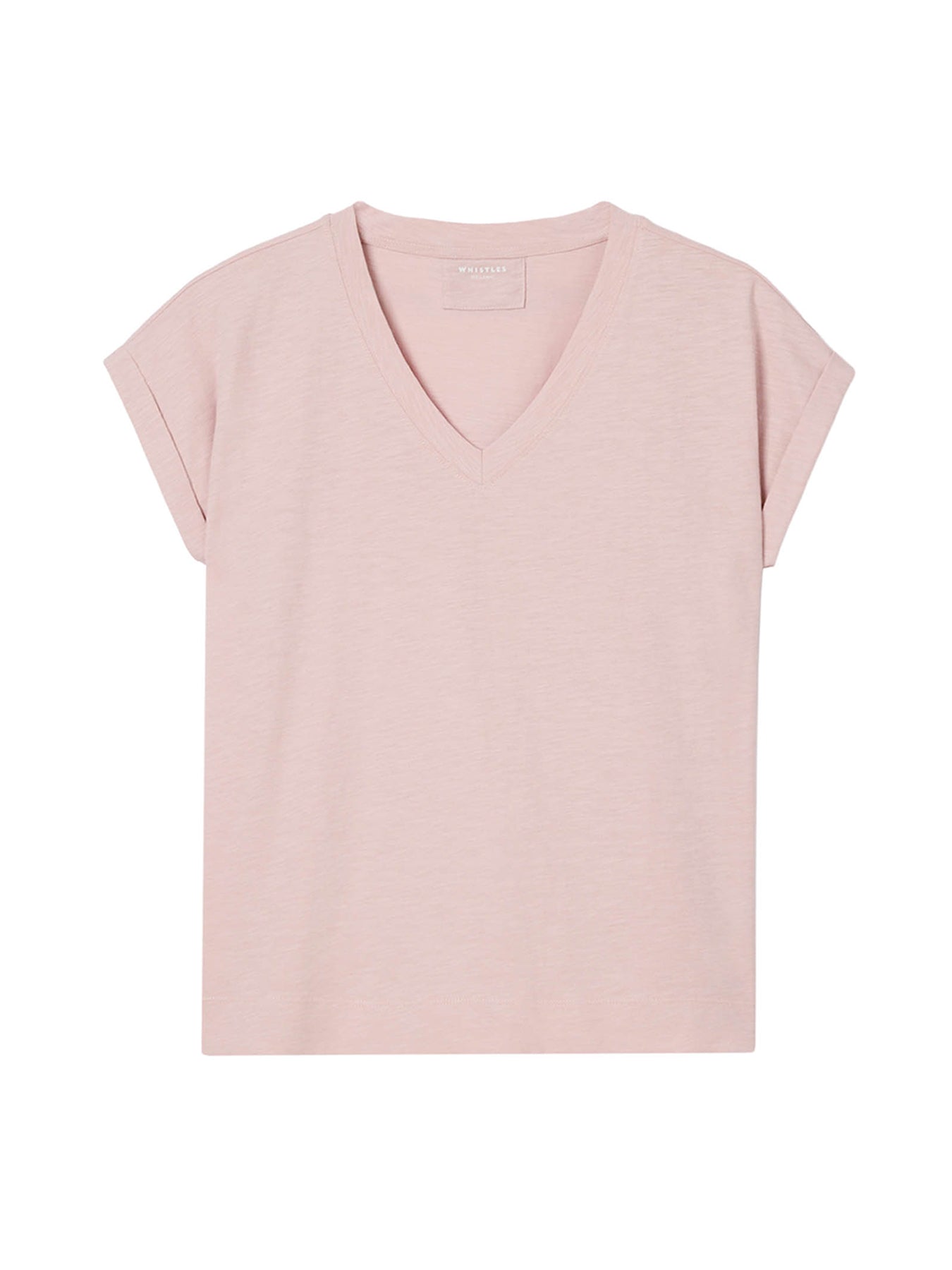 Willa V-Neck Cap Sleeve Tee Pink