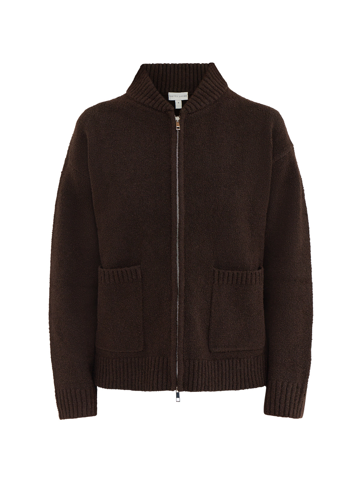 Camille Knitted Bomber Cardigan - Chocolate Brown