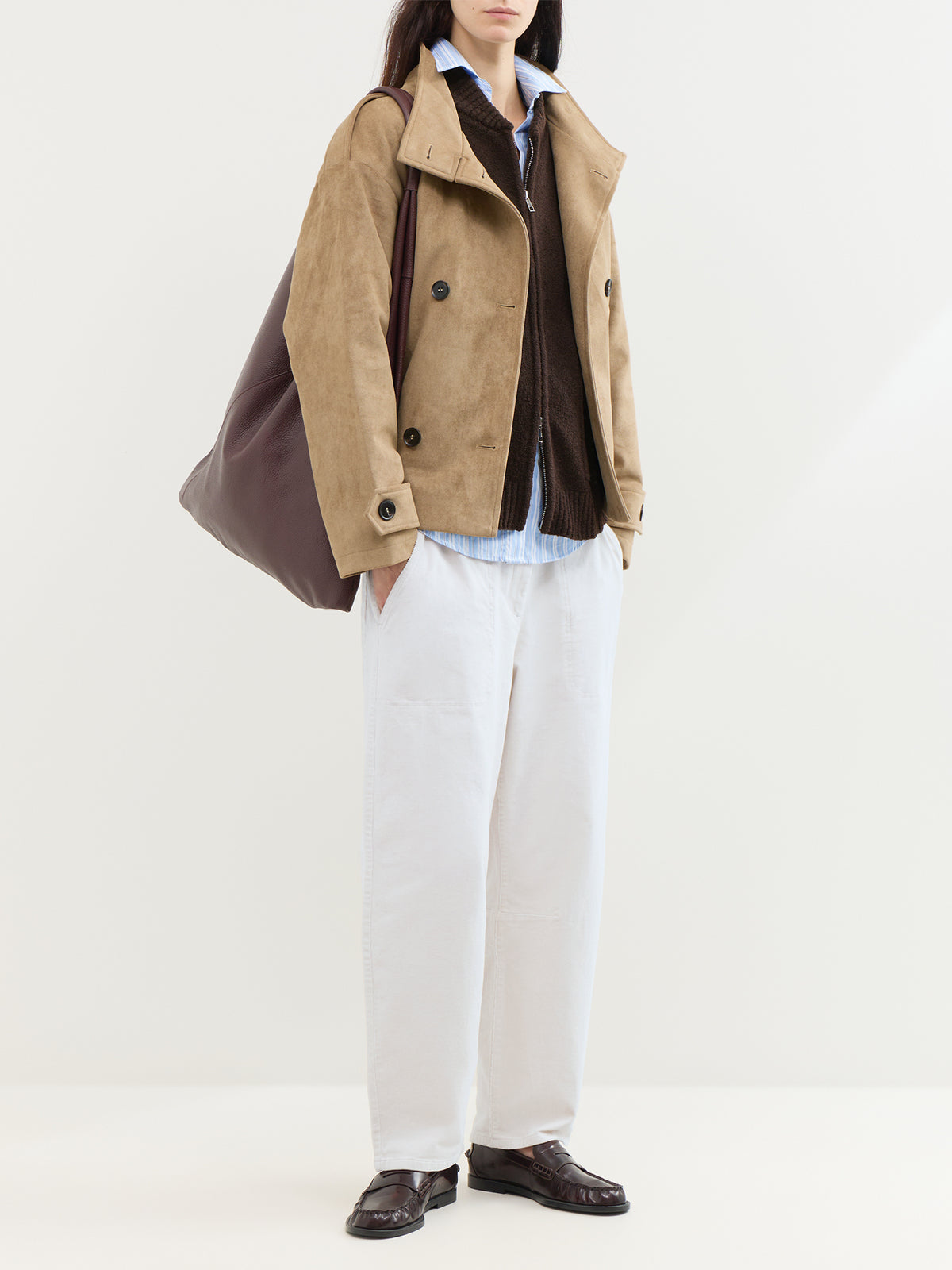 Camille Knitted Bomber Cardigan - Chocolate Brown