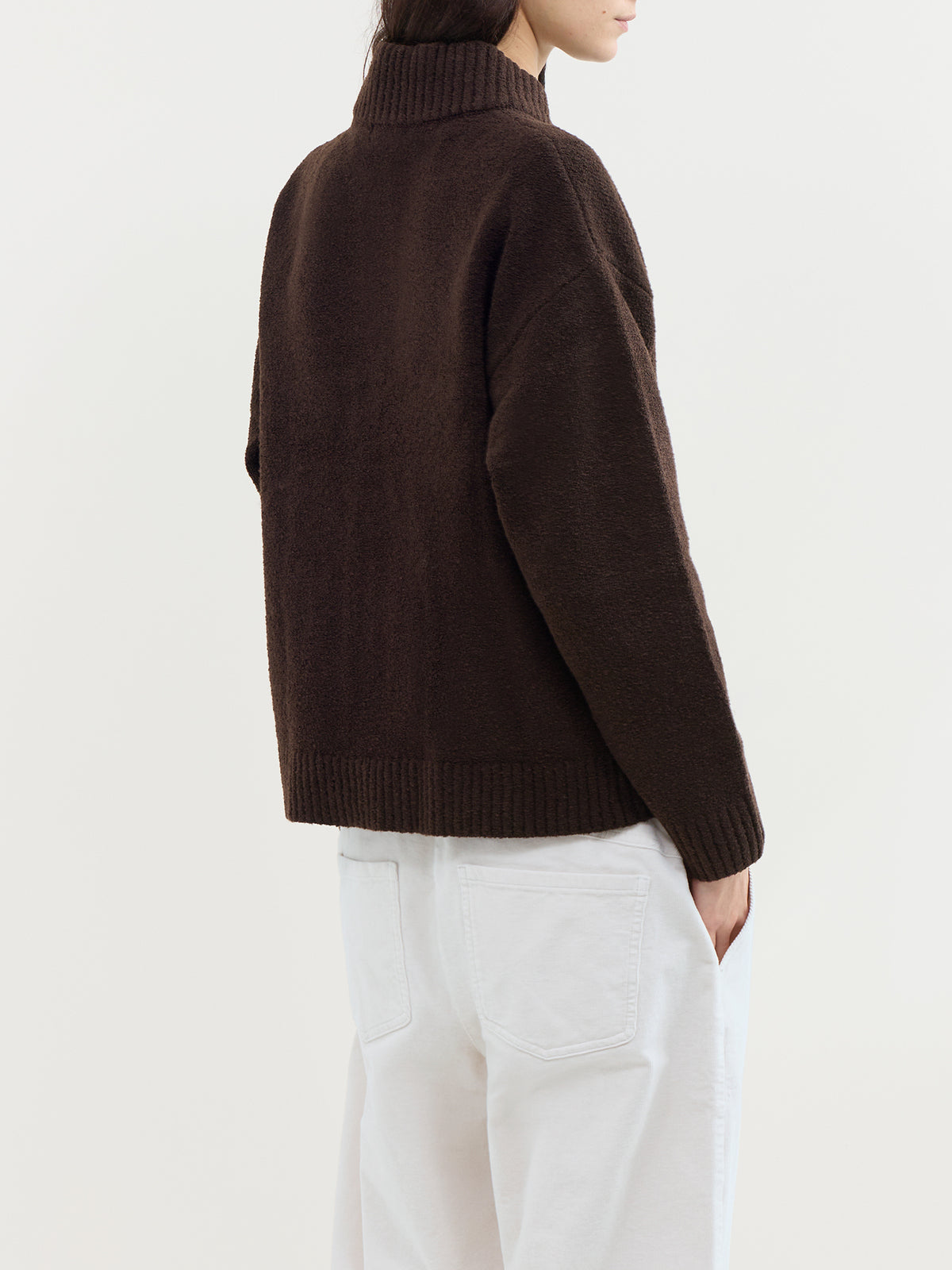 Camille Knitted Bomber Cardigan - Chocolate Brown