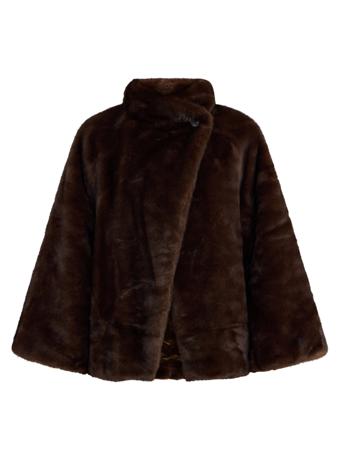 Ceia Kimono Sleeve Faux Fur Cape