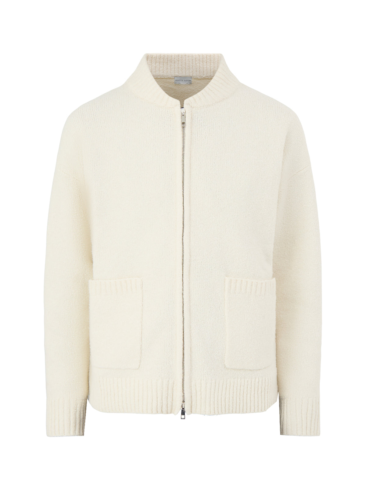 Camille Acrylic Knit Bomber – Cream