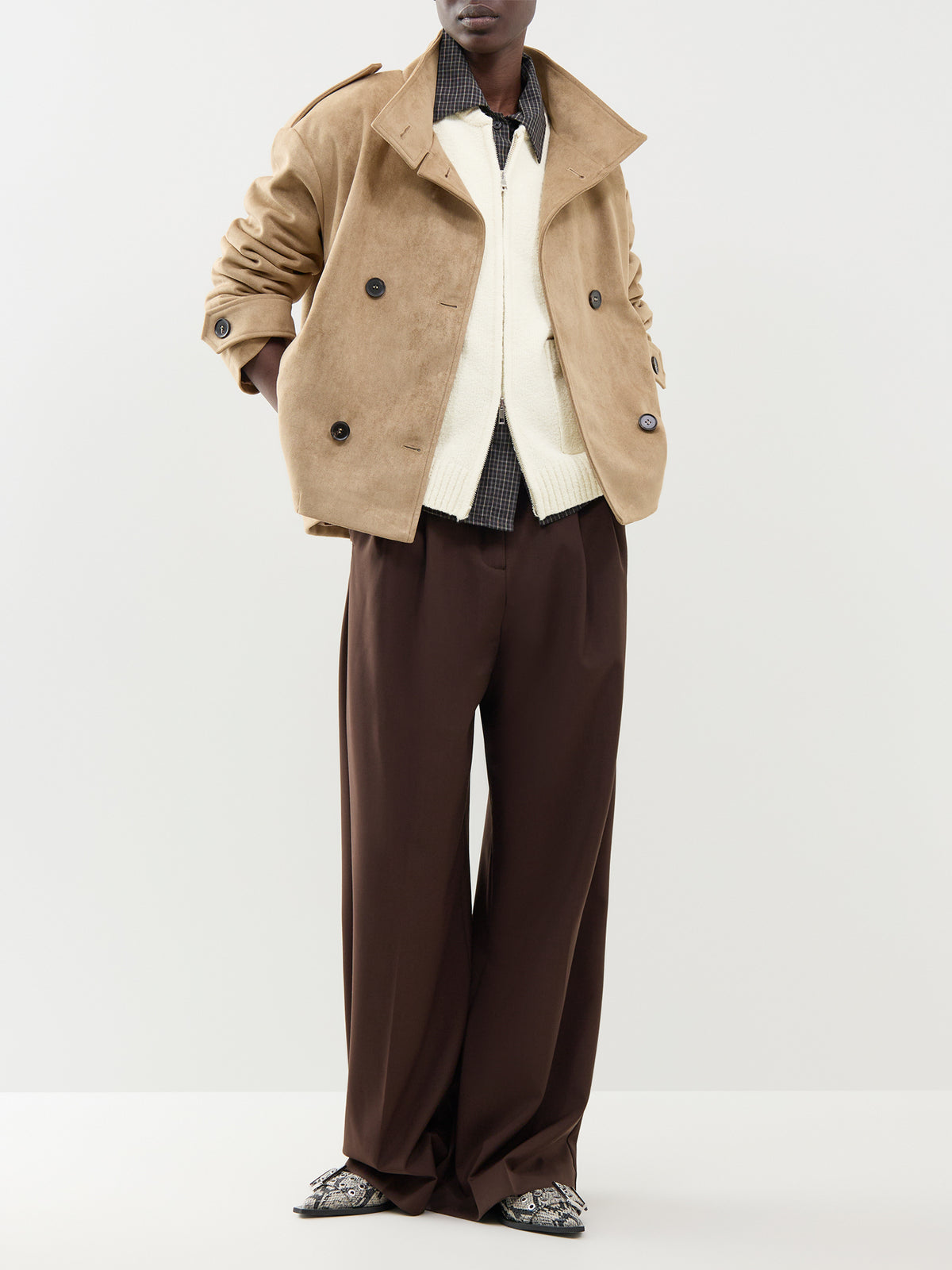 Camille Acrylic Knit Bomber – Cream