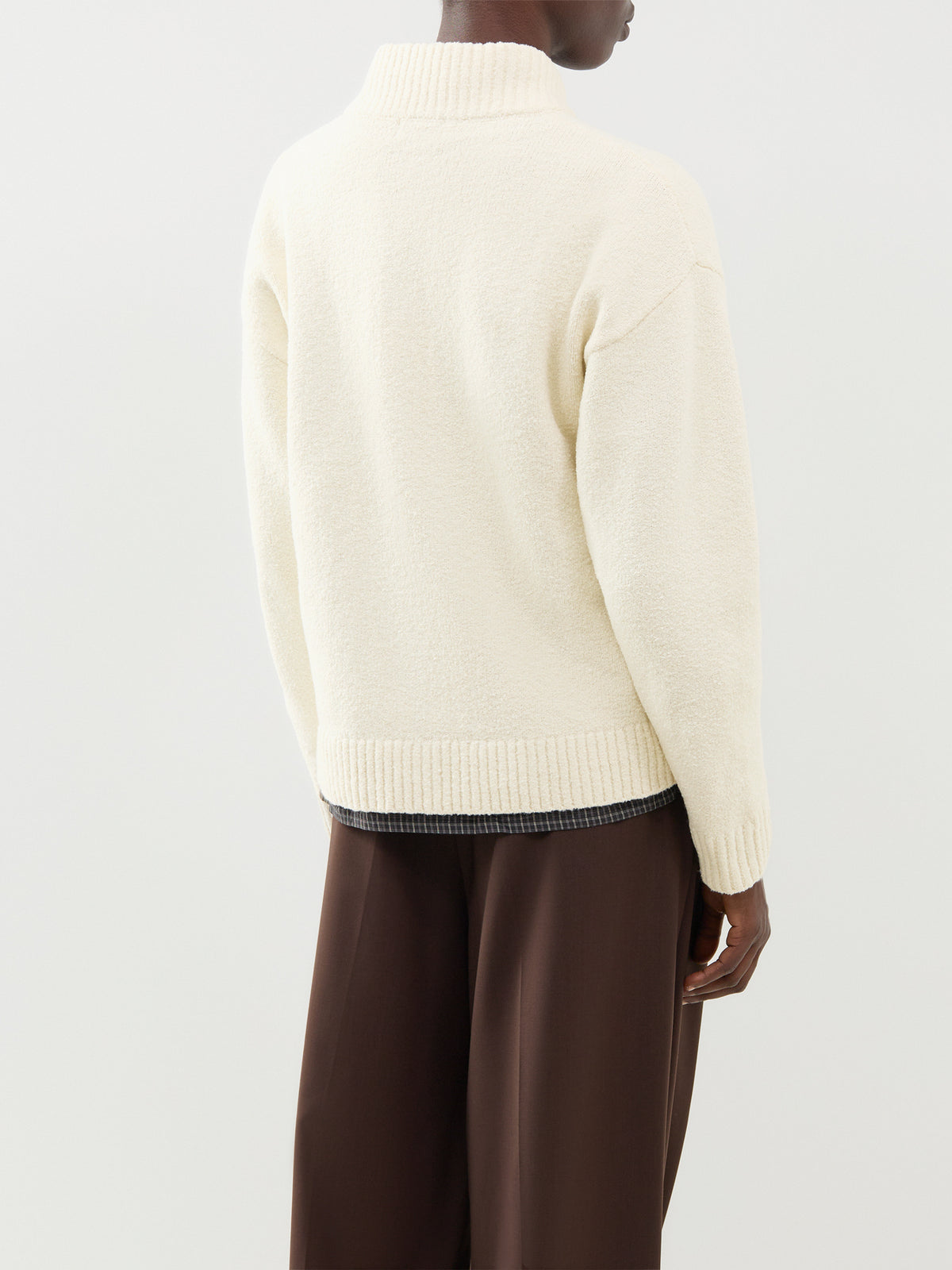 Camille Acrylic Knit Bomber – Cream