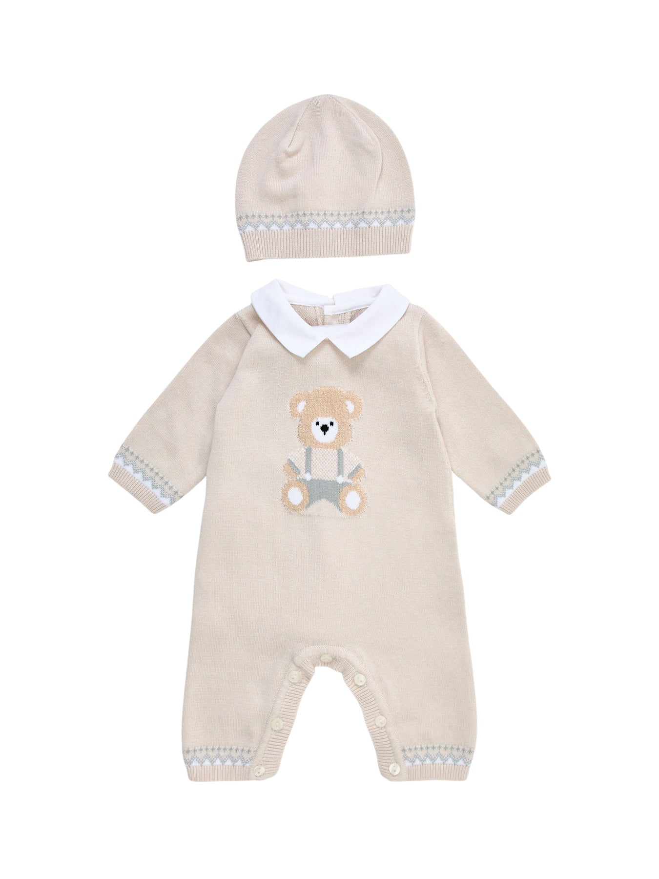 Milo Teddy Knitted All-In-One & Hat Set