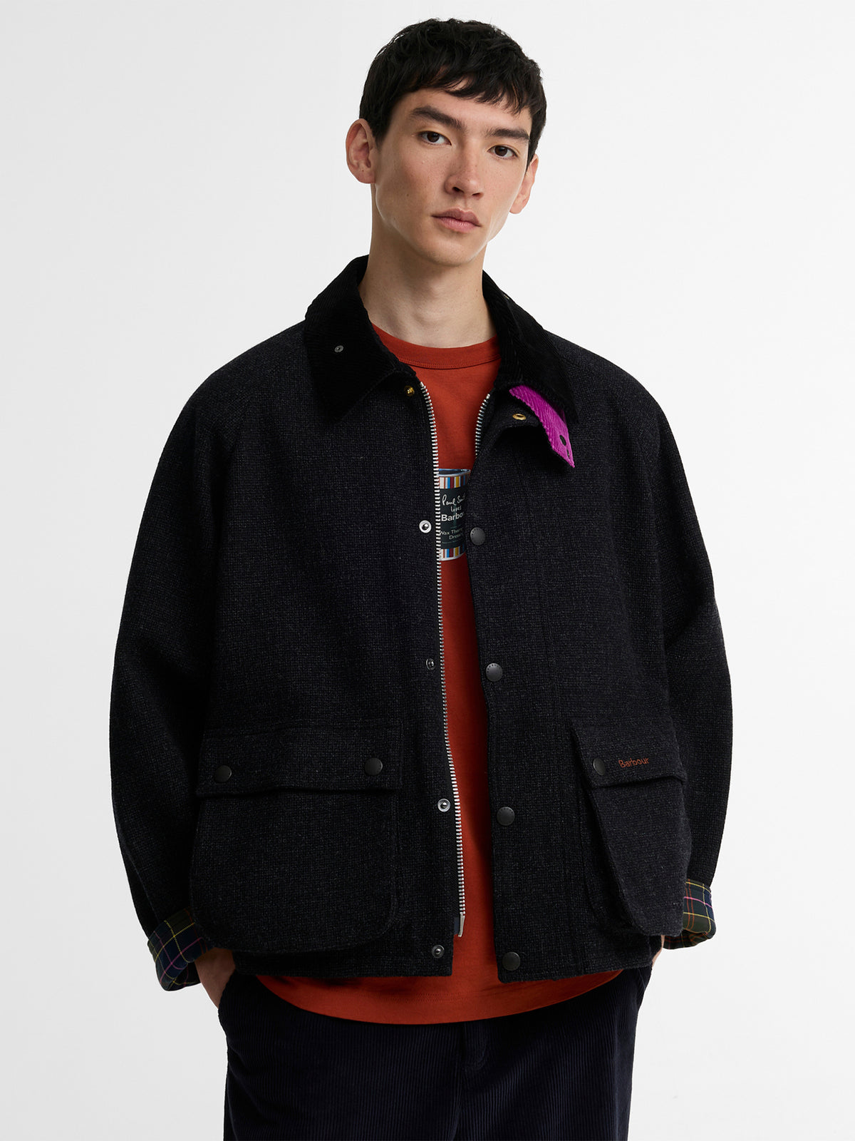 Barbour X Paul Smith Transport Wool Jacket - Charcoal