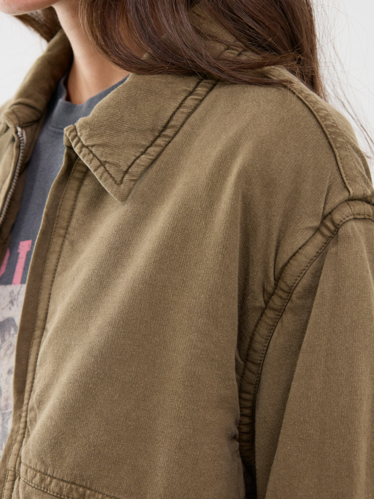 Cotton Birdie Washed Bomber Jacket