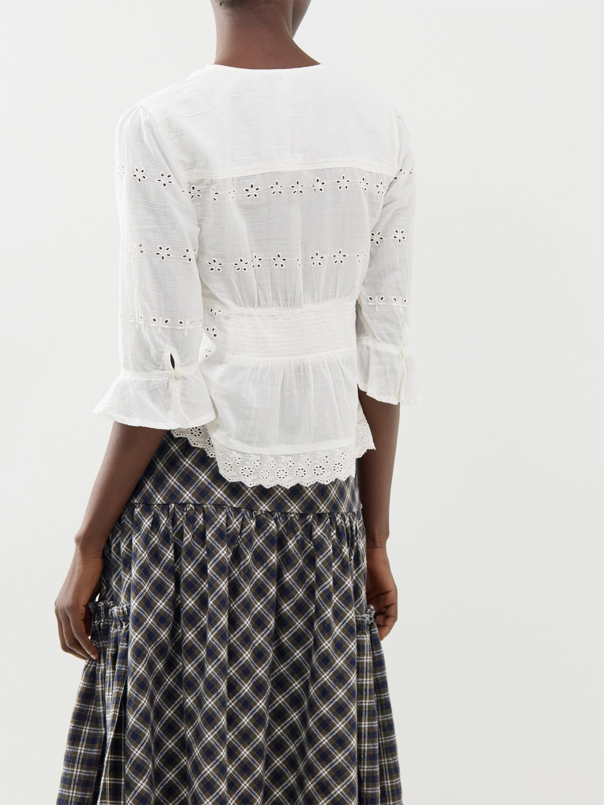 Salone Eyelet Cotton Top – Clean Ivory