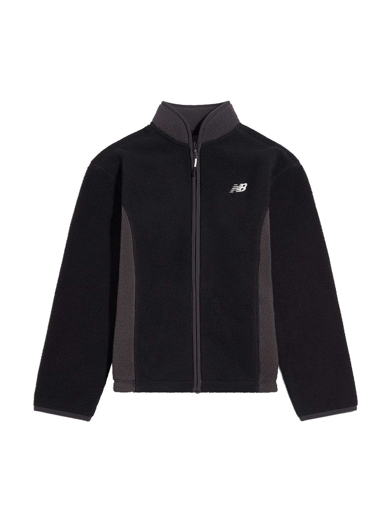 Borg Full-Zip Funnel Neck Jacket Black