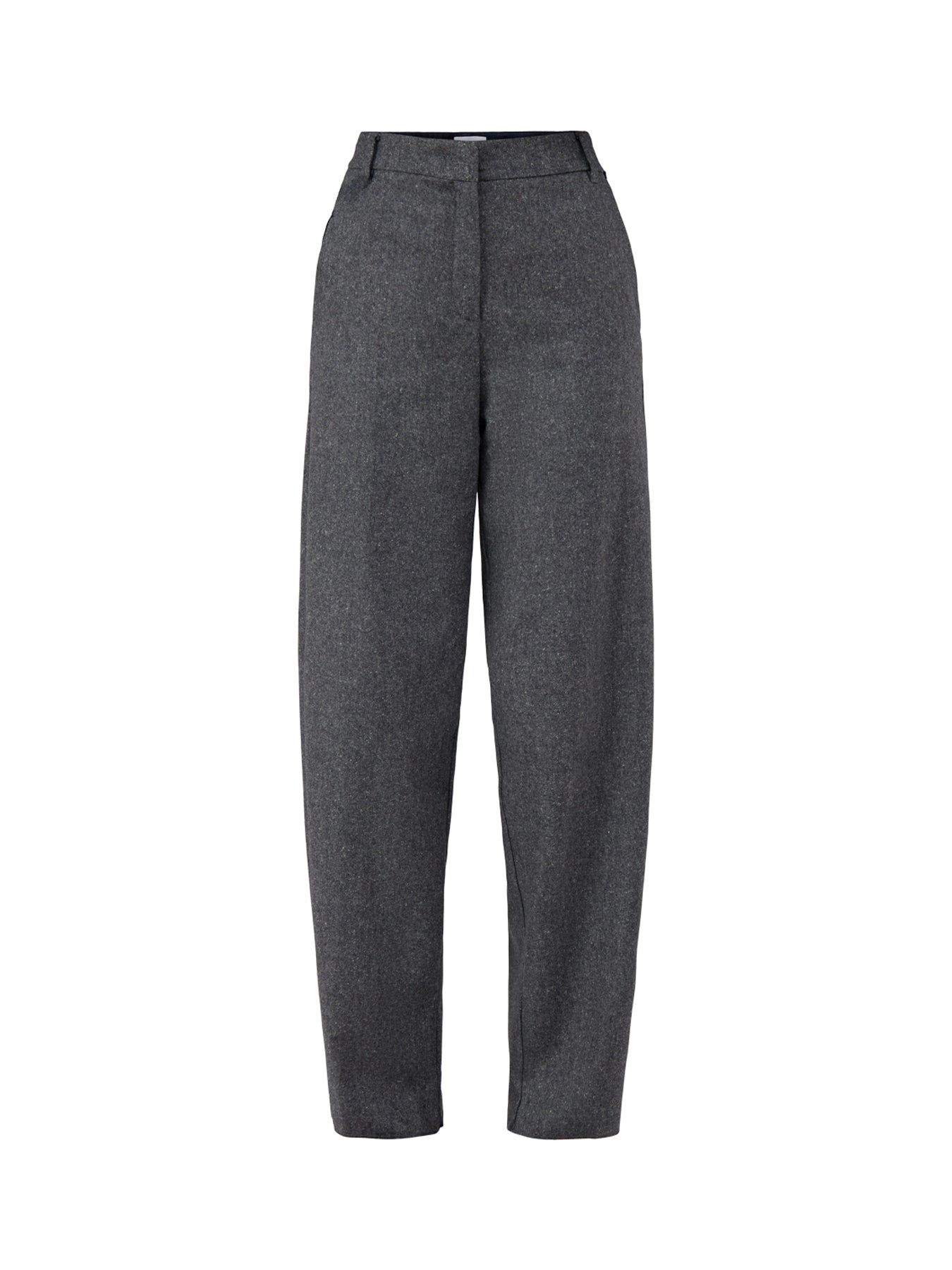 Virgin Wool & Silk Blend Poggio Tailored Trousers - Grey Tweed
