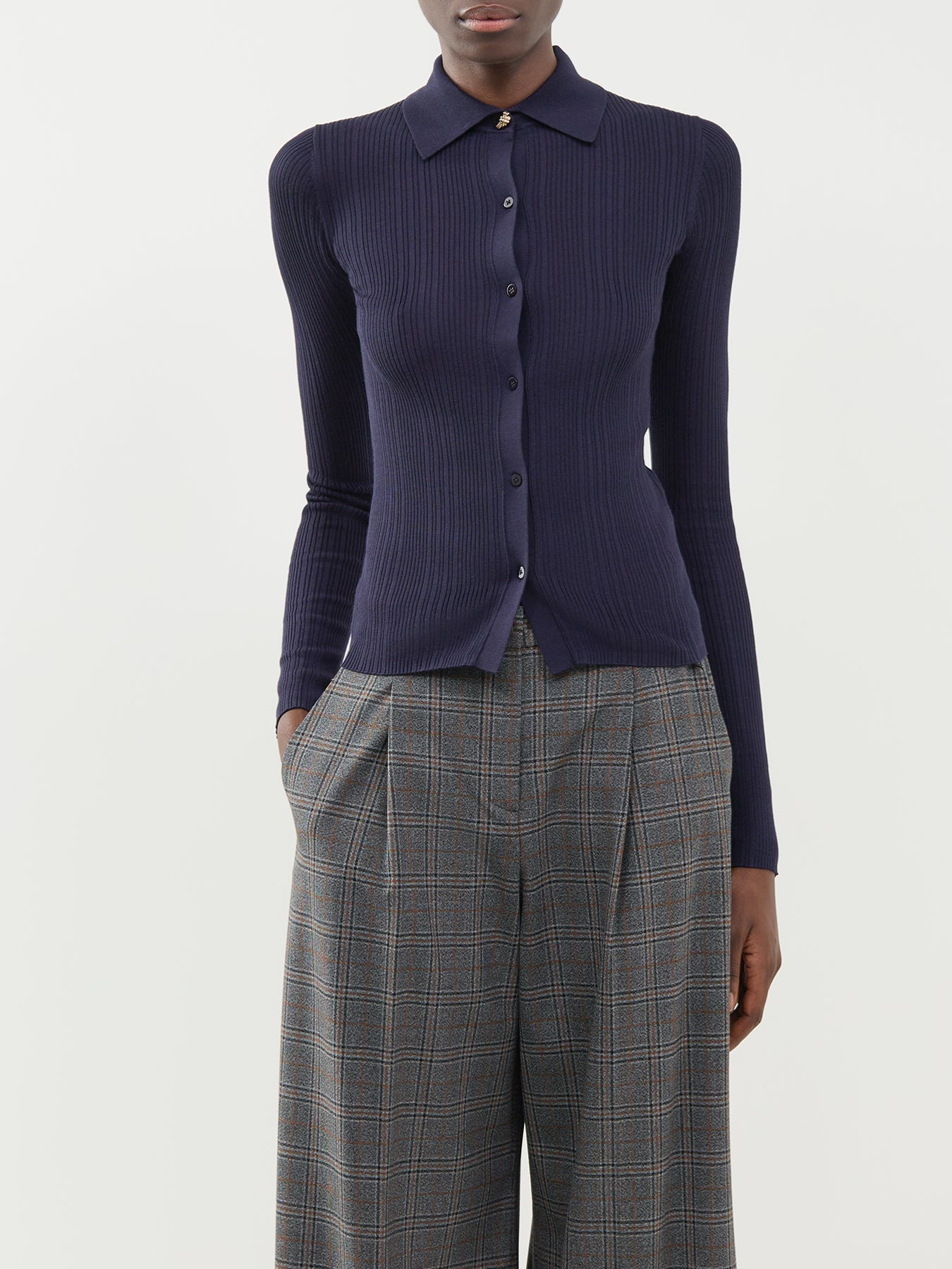 Lyocell & Wool Baco Cardigan - Navy